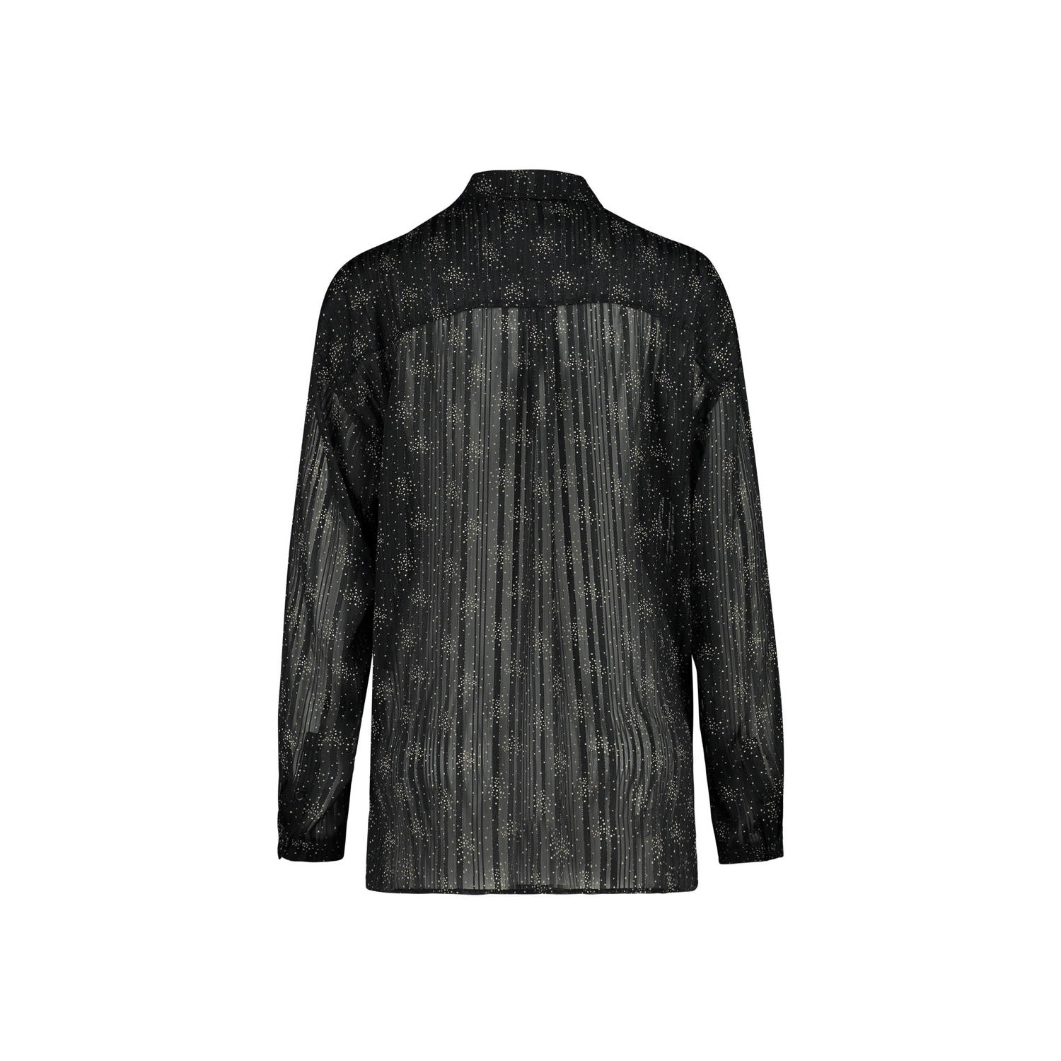 Claudia Sträter semi-transparante blouse met all over print en textuur zwart