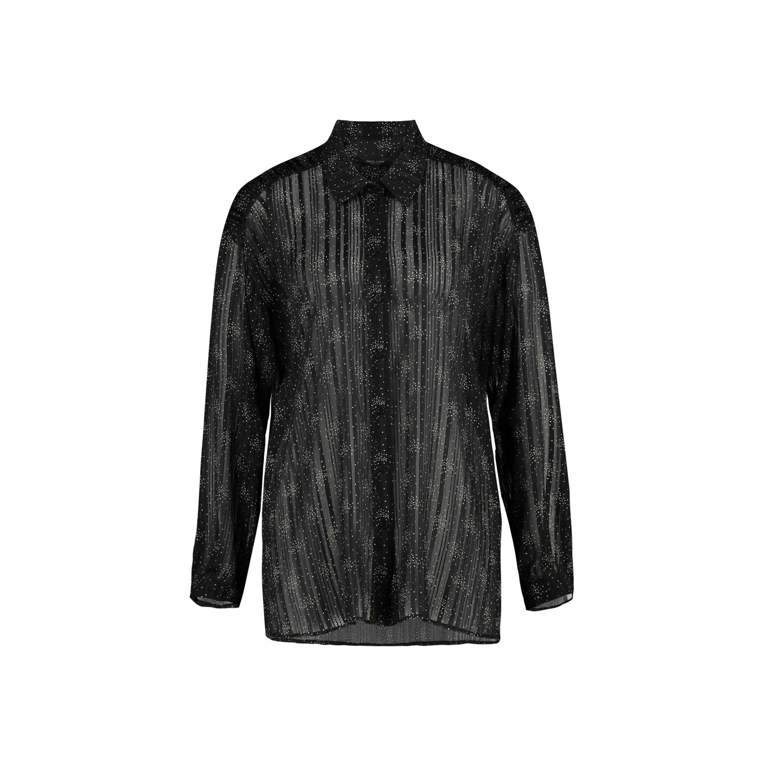 Claudia Sträter semi-transparante blouse met all over print en textuur zwart