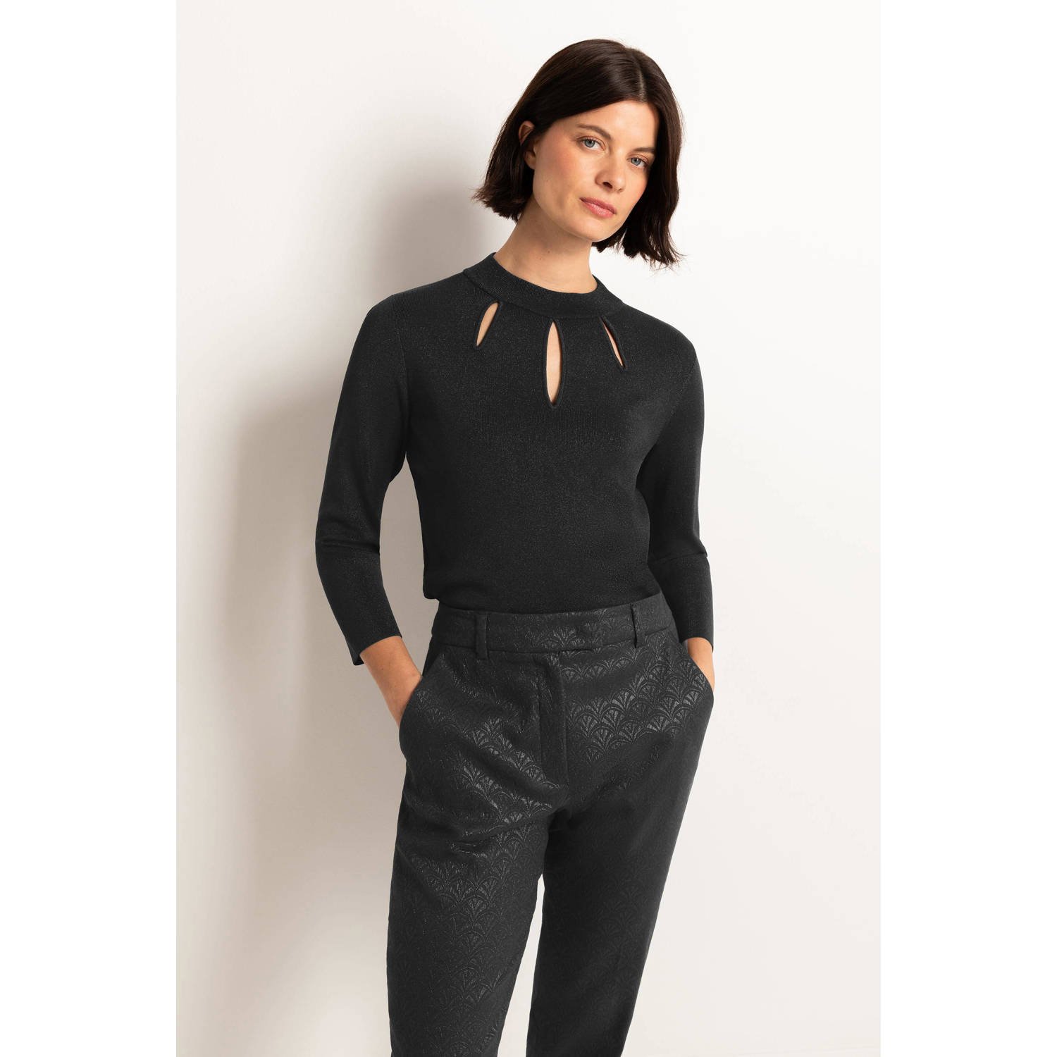 Claudia Sträter top met open detail zwart