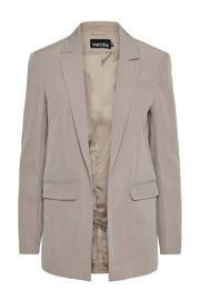 thumbnail: Beige dames PIECES oversized blazer van polyester met lange mouwen, reverskraag en knoopsluiting