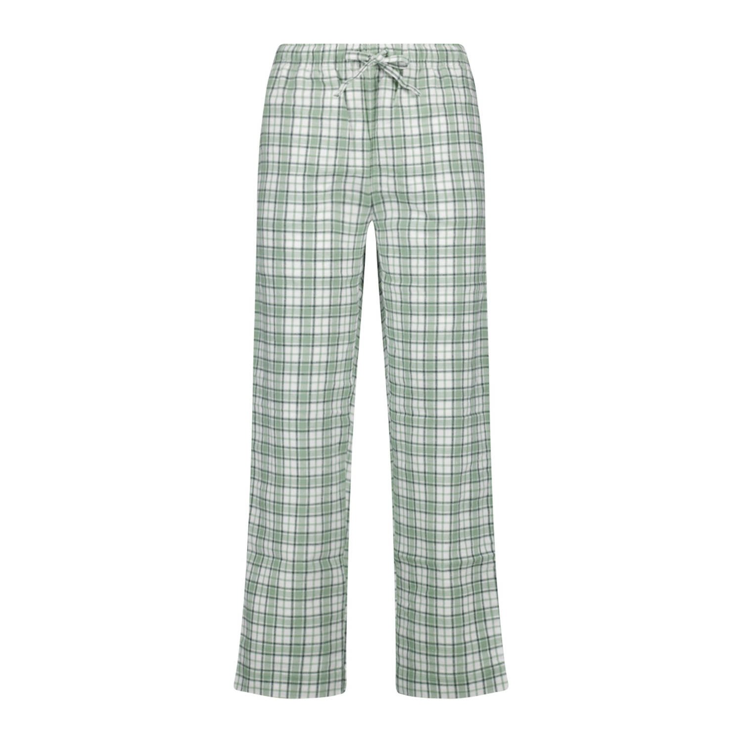America Today geruite flanellen pyjamabroek Labello JR groen wit