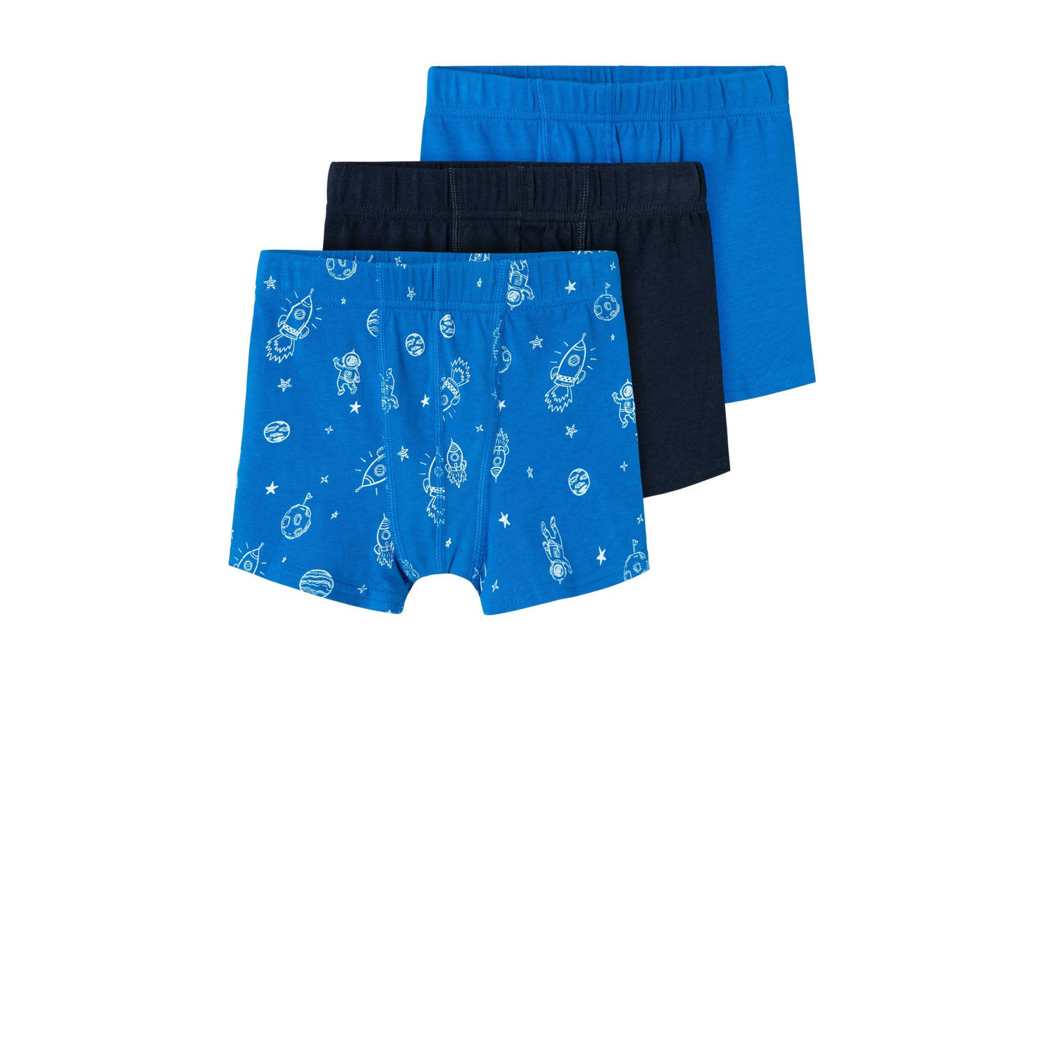 Name it MINI boxershort NMMTIGHTS set van 3 blauw donkerblauw Jongens Stretchkatoen 104