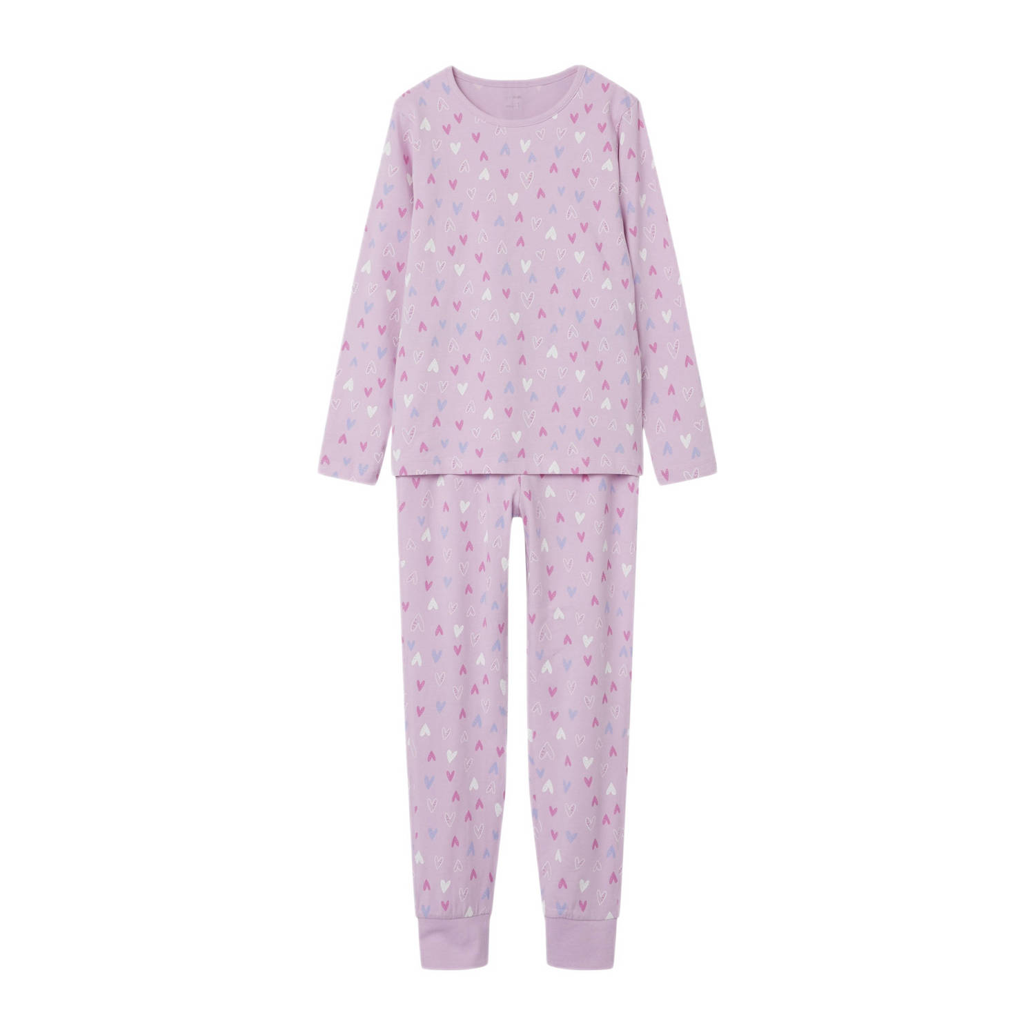 Name it KIDS pyjama NKFNIGHTSET roze Meisjes Stretchkatoen Ronde hals All over print 110 116