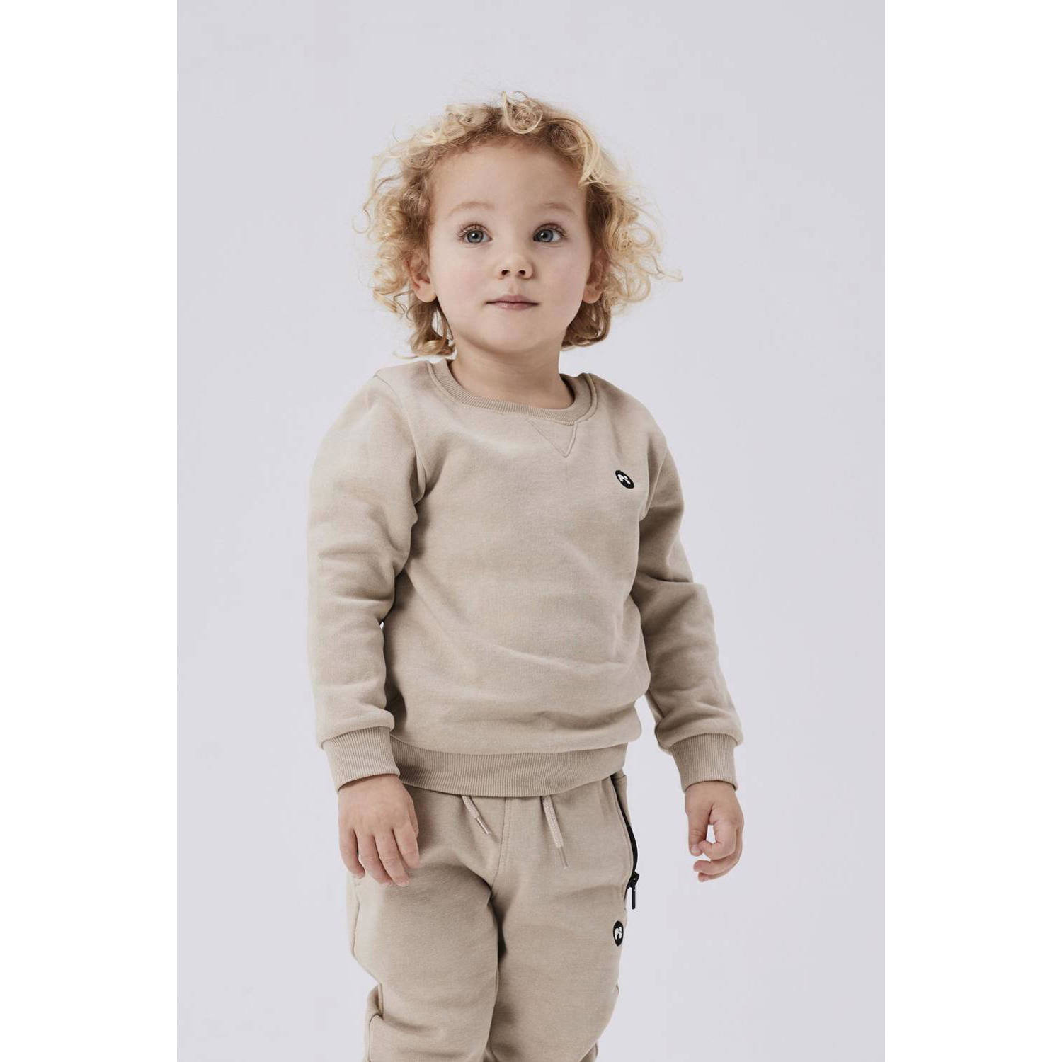 Name it MINI sweater NMMVIMO lichtbruin Effen 104
