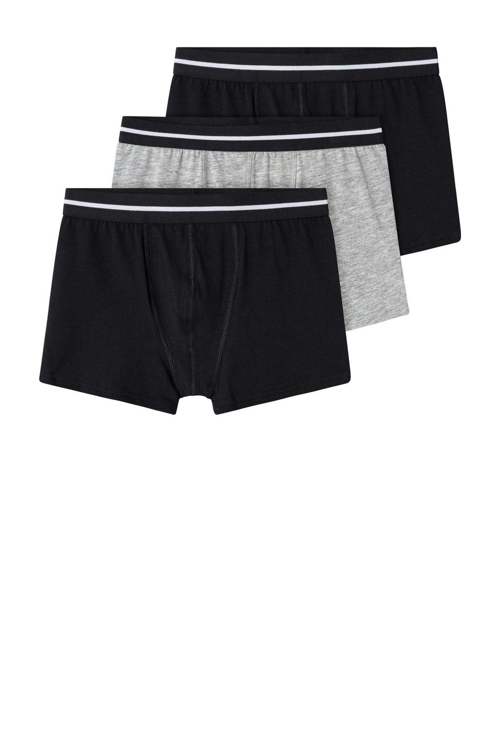 NAME IT KIDS boxershort NKMBOXER - zwart/grijs (set van 3)