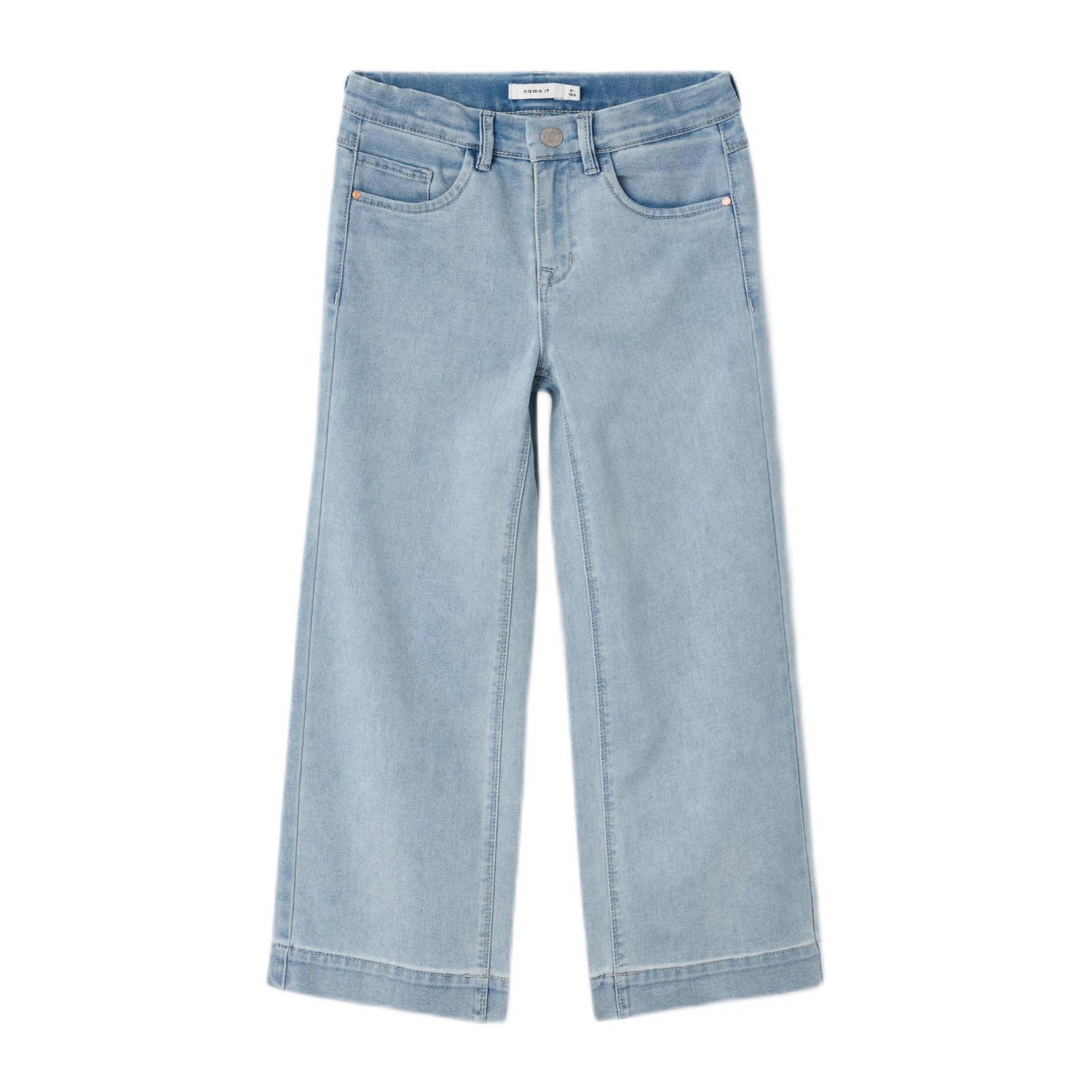 Name it KIDS wide leg jeans NKFROSE light blue denim Blauw Meisjes Stretchdenim 116