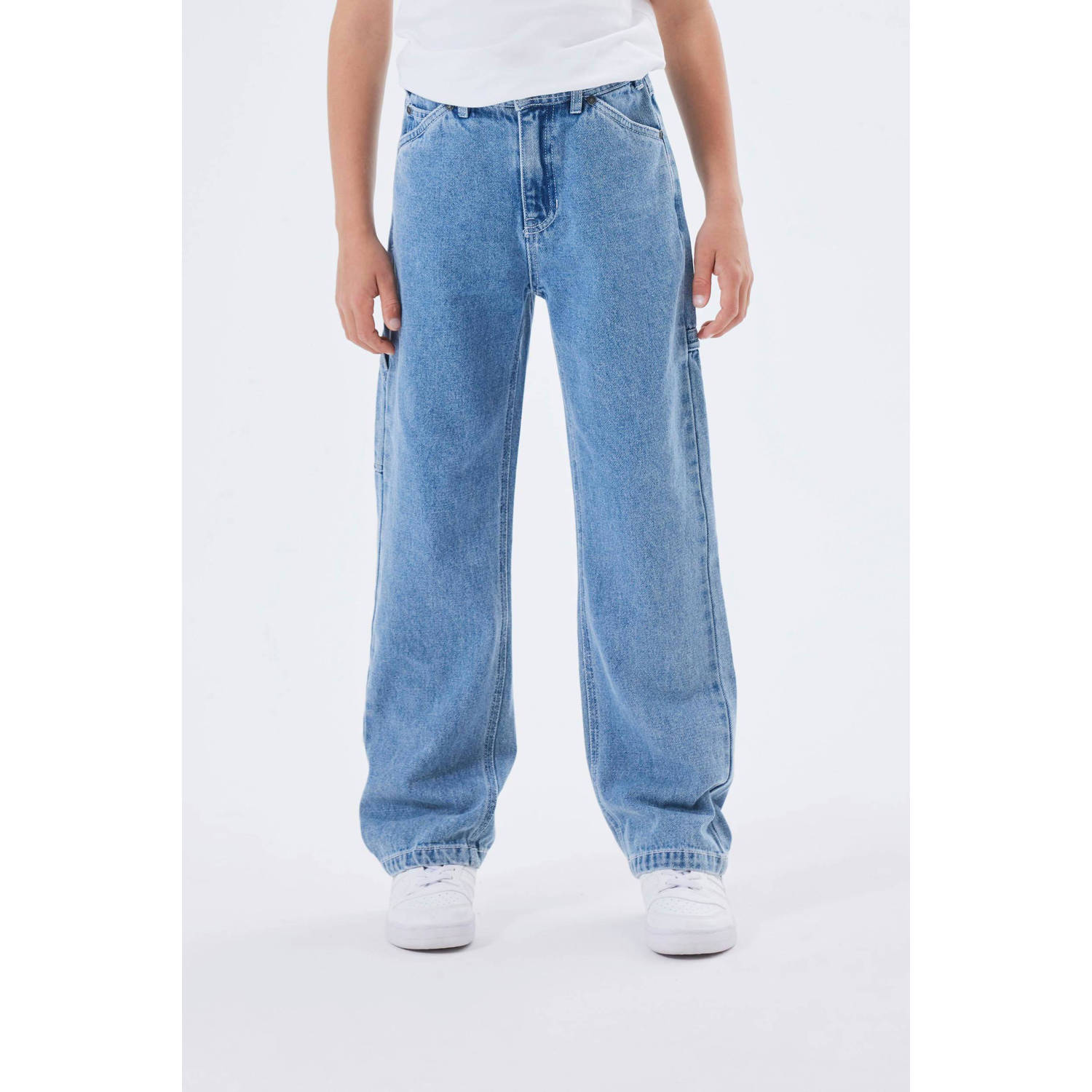 Name it KIDS straight fit jeans NKMRYAN medium blue denim Blauw Effen 116