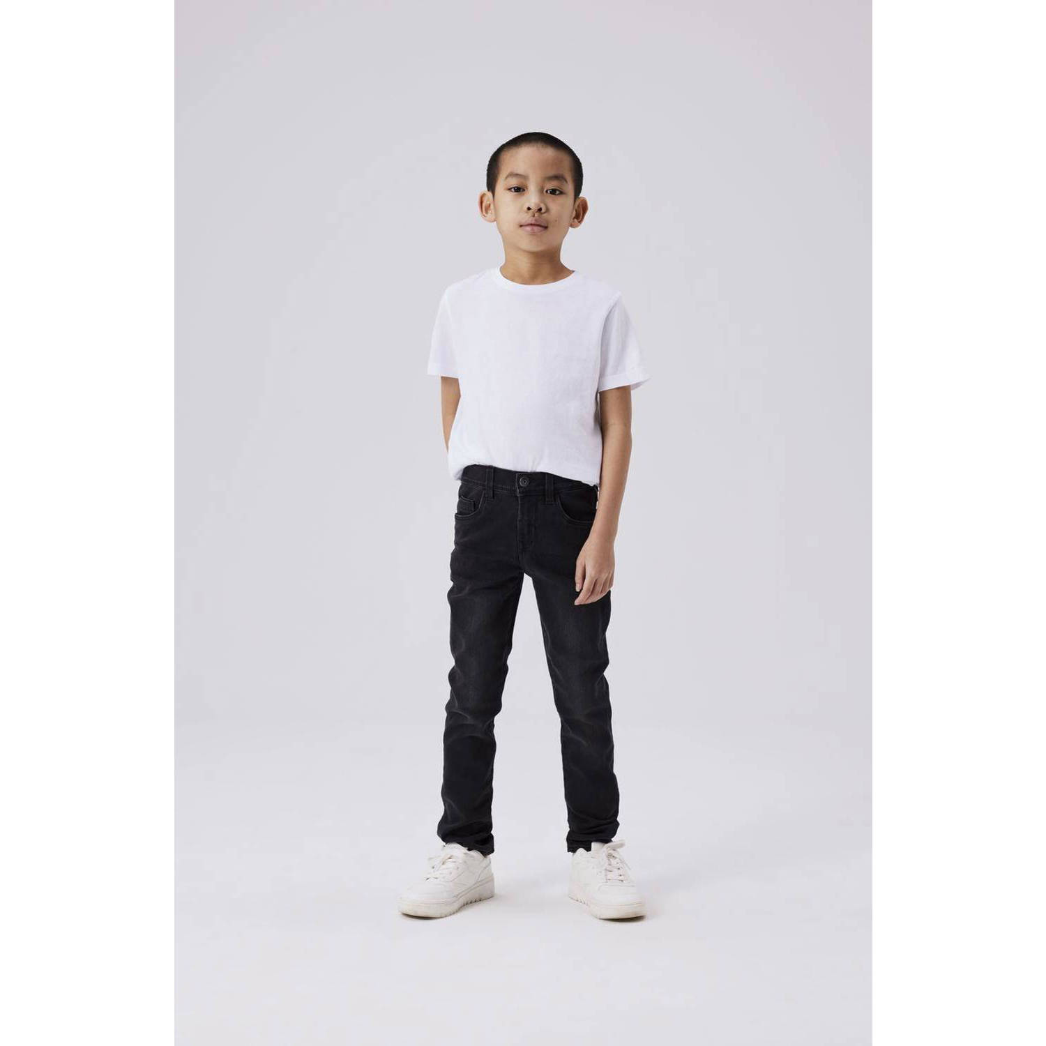 Name it KIDS slim fit jeans NKMROBIN black denim Zwart Jongens Stretchdenim 104