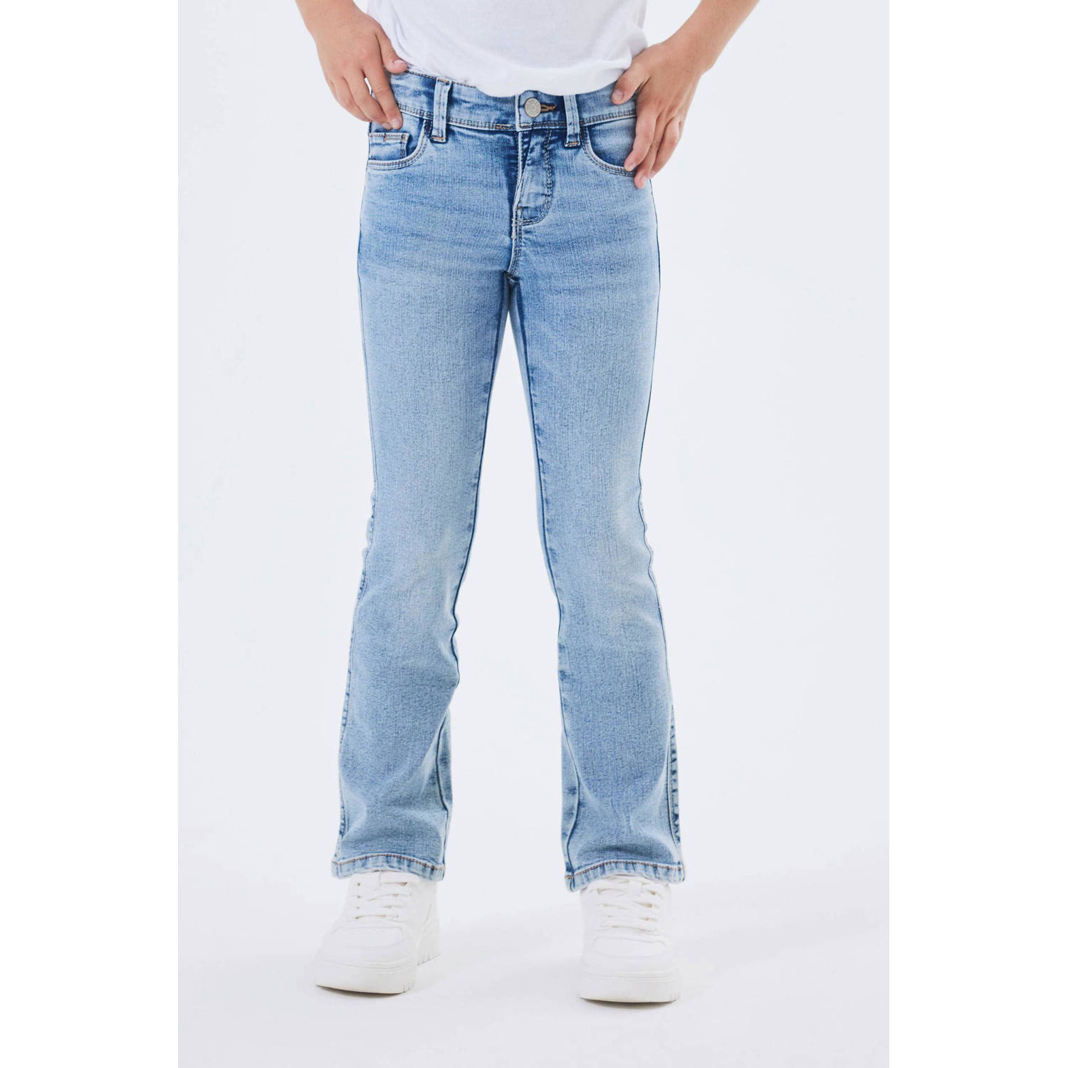 NAME IT KIDS straight fit jeans NKFPOLLY light blue denim