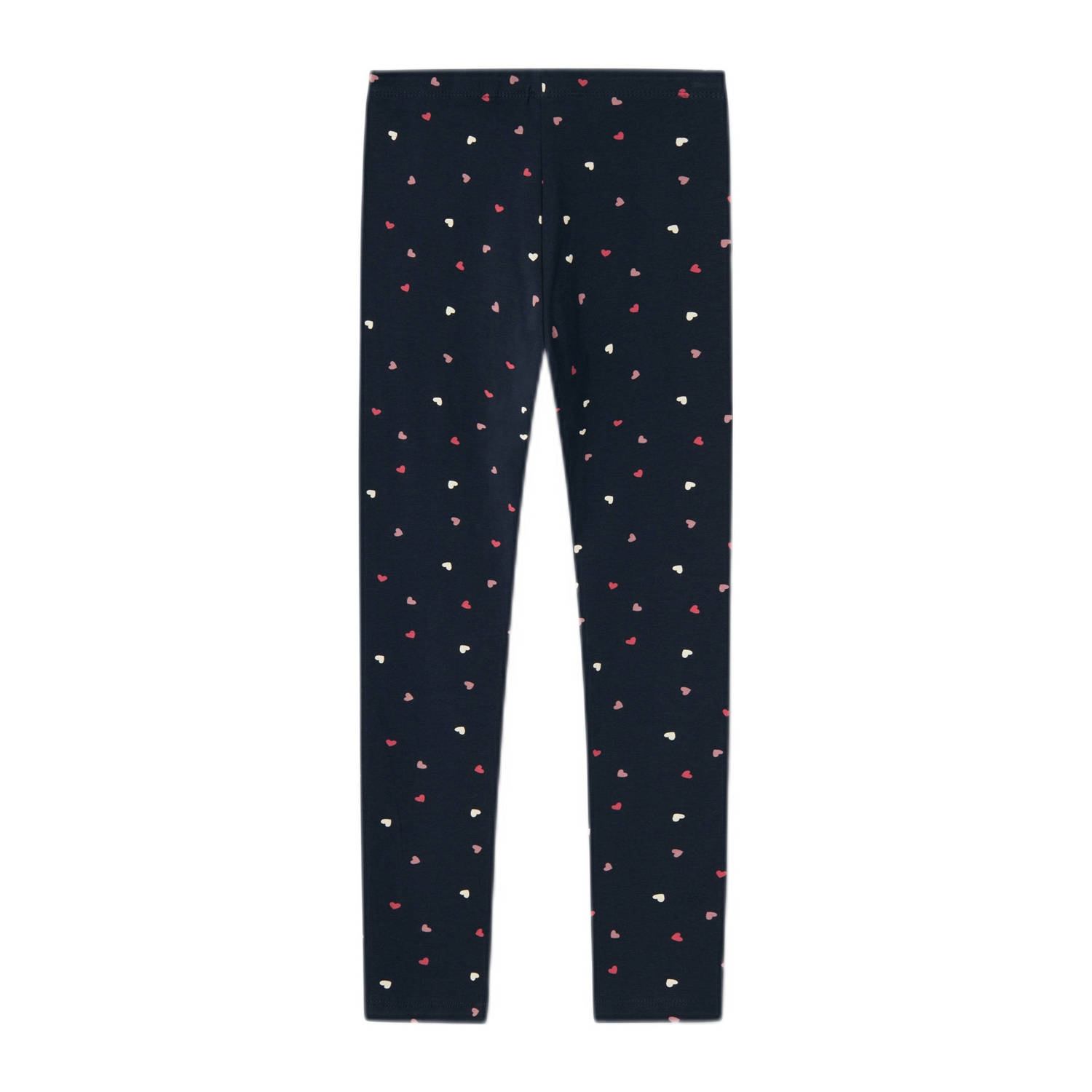 NAME IT KIDS legging NKFVIVIAN met hartjes donkerblauw roze