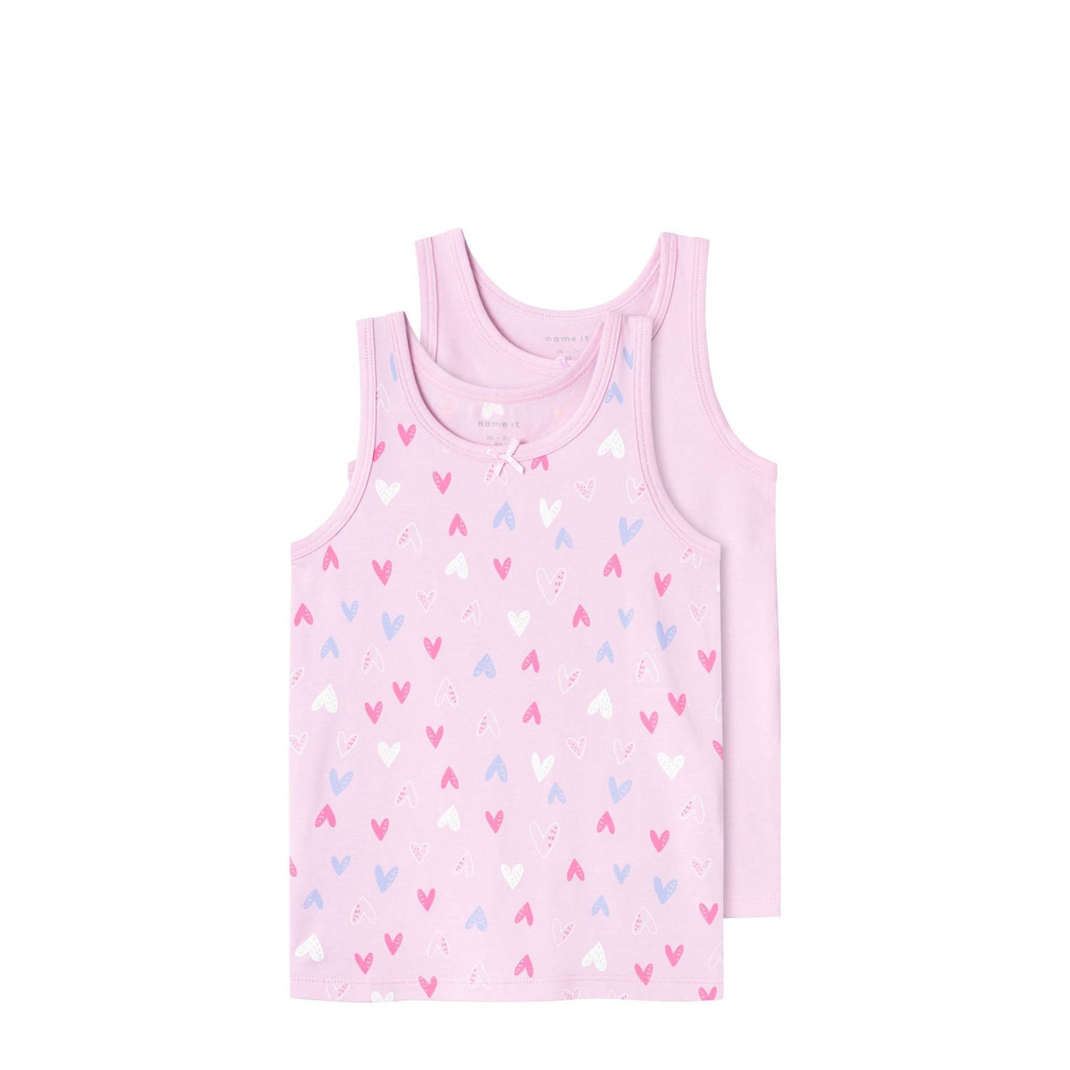 NAME IT MINI hemd NMFTANK TOP set van 2 roze