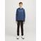 JACK & JONES JUNIOR hoodie JJECORP  met tekst petrol blauw