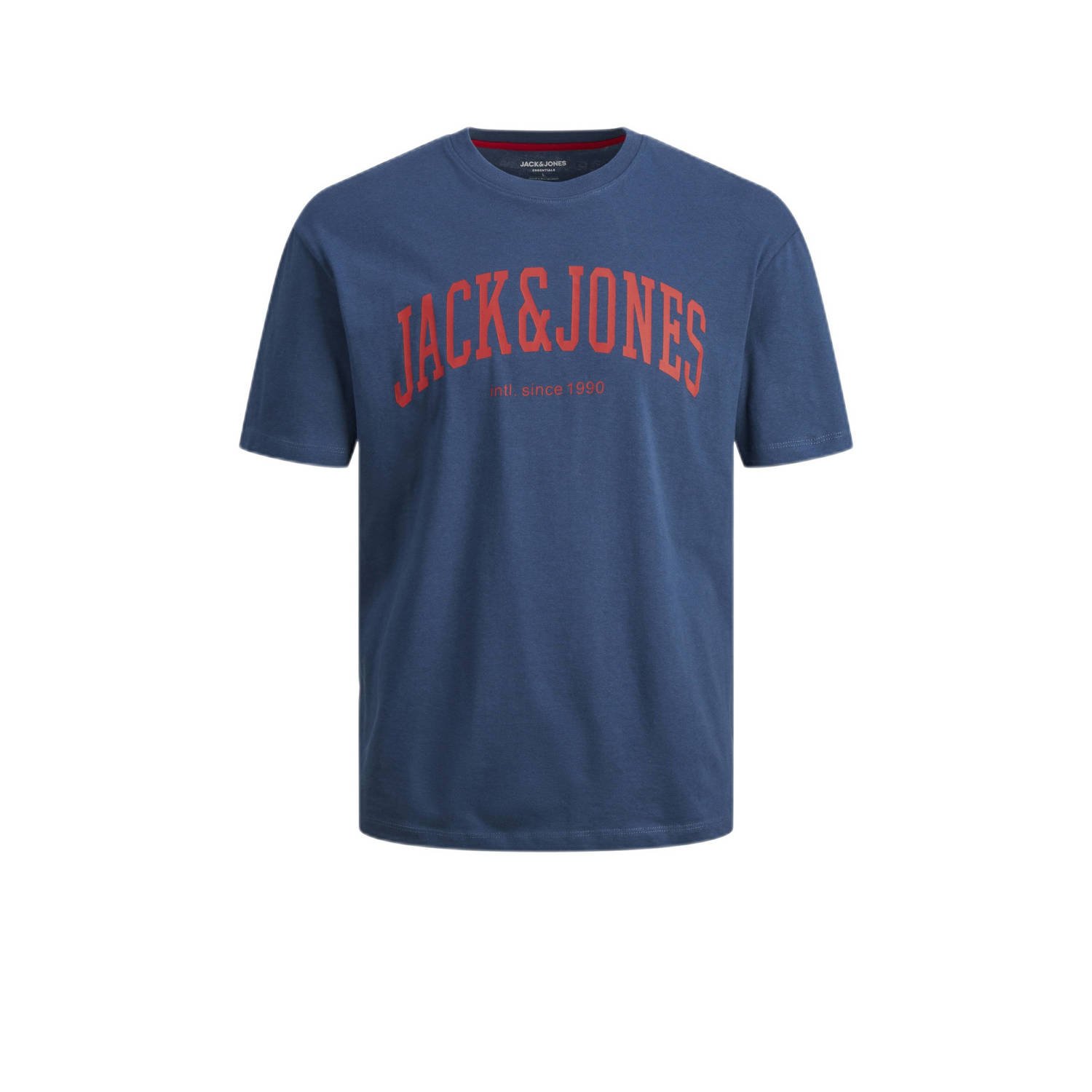 Jack & jones JUNIOR T-shirt JJEJOSH met tekst blauw Jongens Katoen Ronde hals 116
