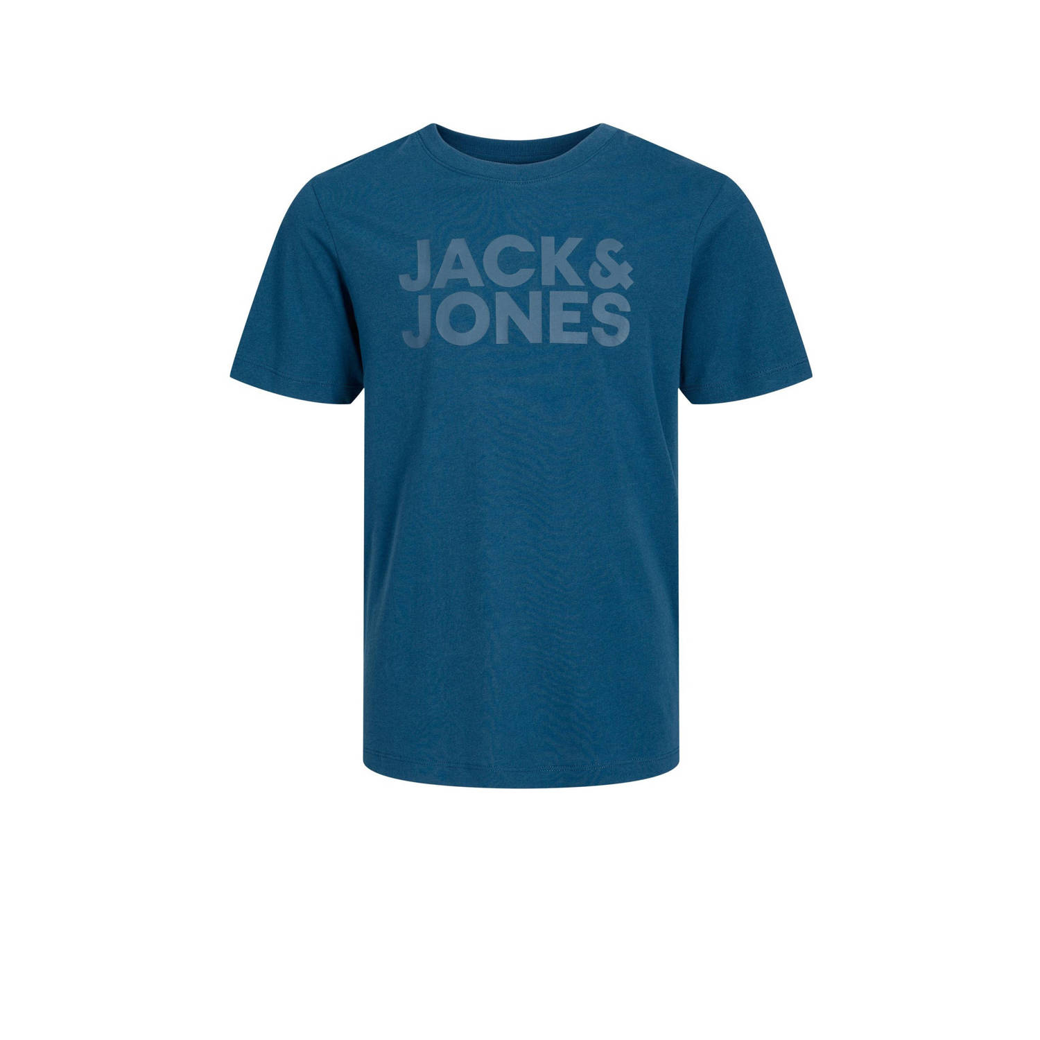 JACK & JONES JUNIOR T-shirt JJECORP van biologisch katoen petrol blauw