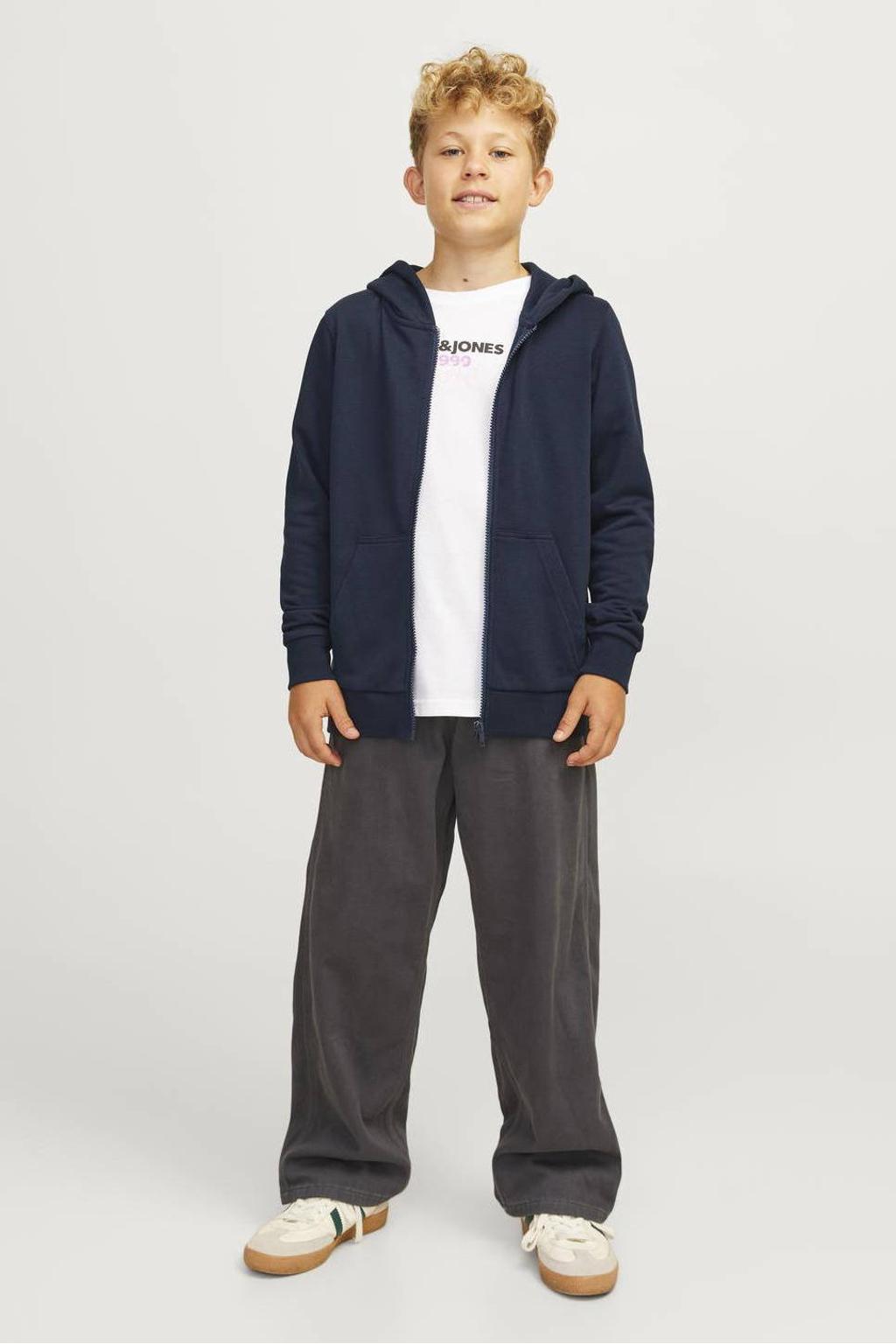 JACK & JONES JUNIOR sweatvest JJEBRADLEY donkerblauw