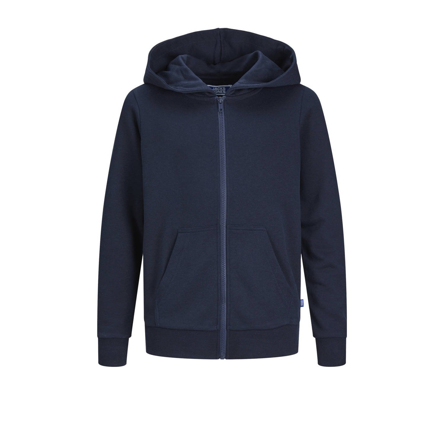 Jack & jones JUNIOR sweatvest JJEBRADLEY donkerblauw Jongens Polyester Capuchon 116