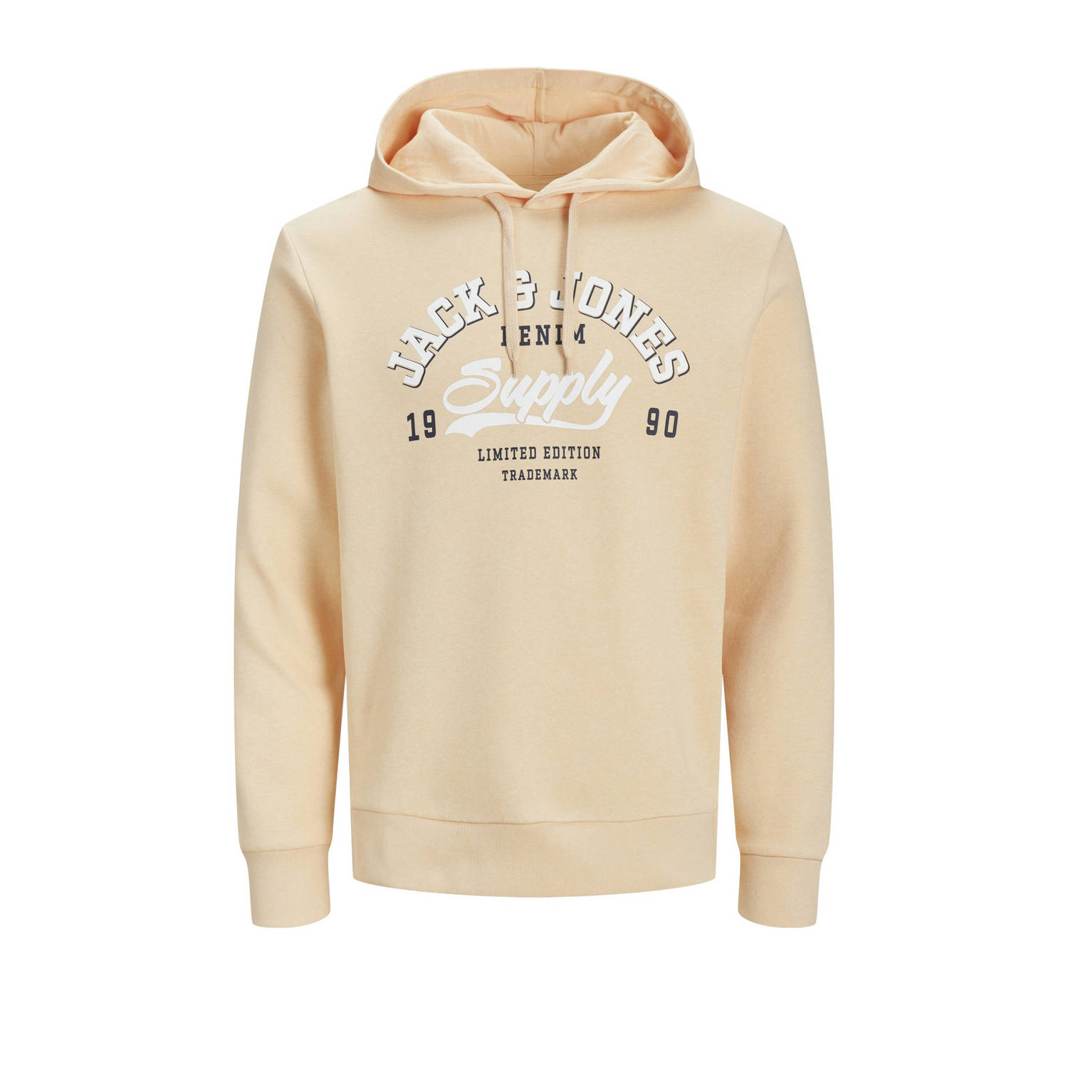 Jack & jones JUNIOR hoodie met tekst lichtoranje Sweater Tekst 128