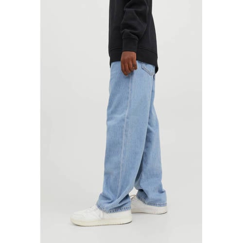 JACK & JONES JUNIOR high waist baggy fit jeans JJIALEX light blue denim afbeelding