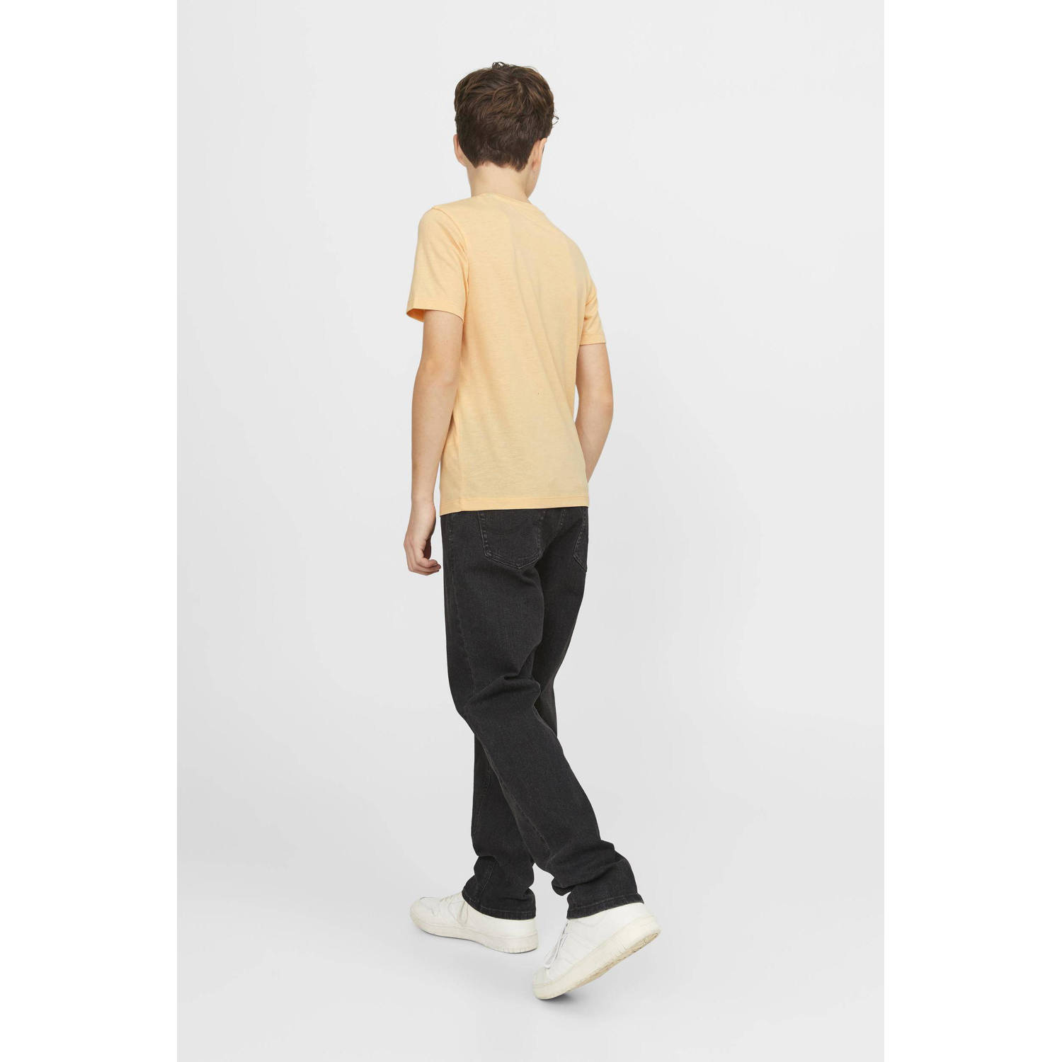 JACK & JONES JUNIOR T-shirt JJELOGO van katoen lichtoranje