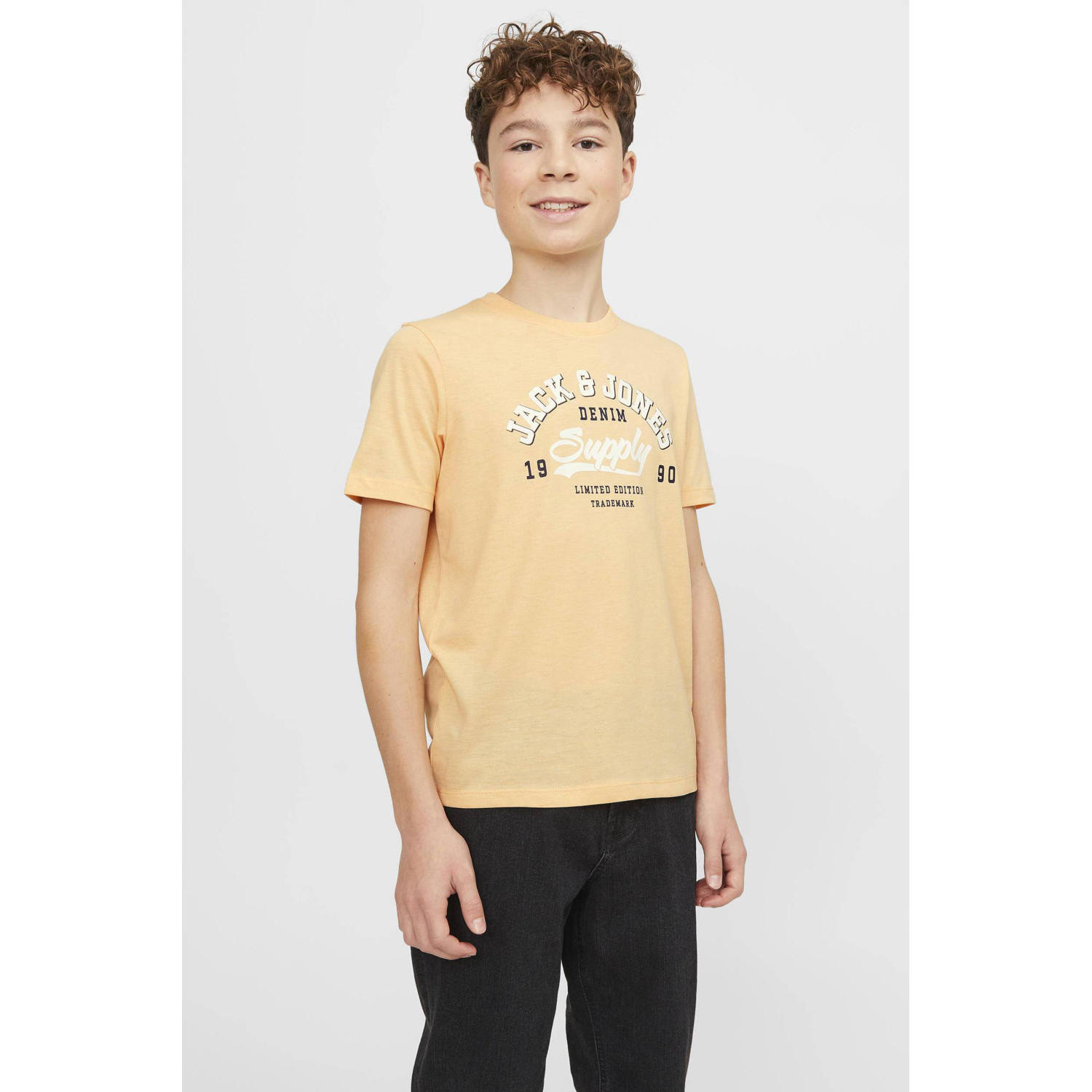 Jack & Jones Junior Shirt met ronde hals JJELOGO TEE SS NECK 2 COL AW23 NOOS JNR