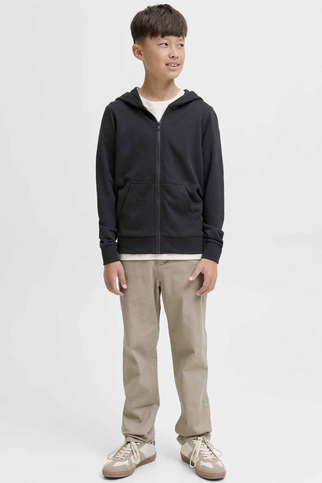JACK & JONES JUNIOR sweatvest JJEBRADLEY zwart