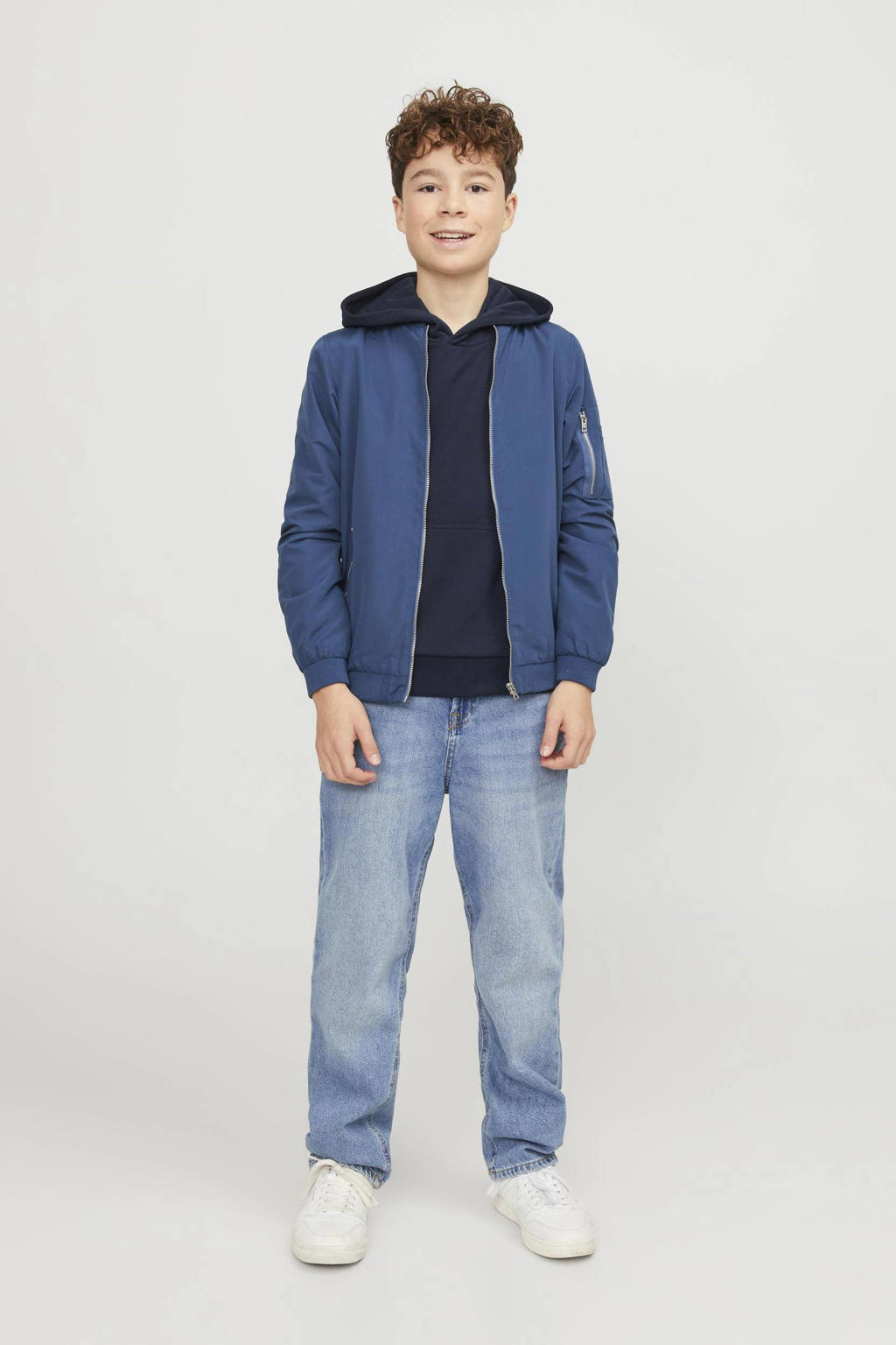 JACK & JONES JUNIOR hoodie JJEBRADLEY donkerblauw