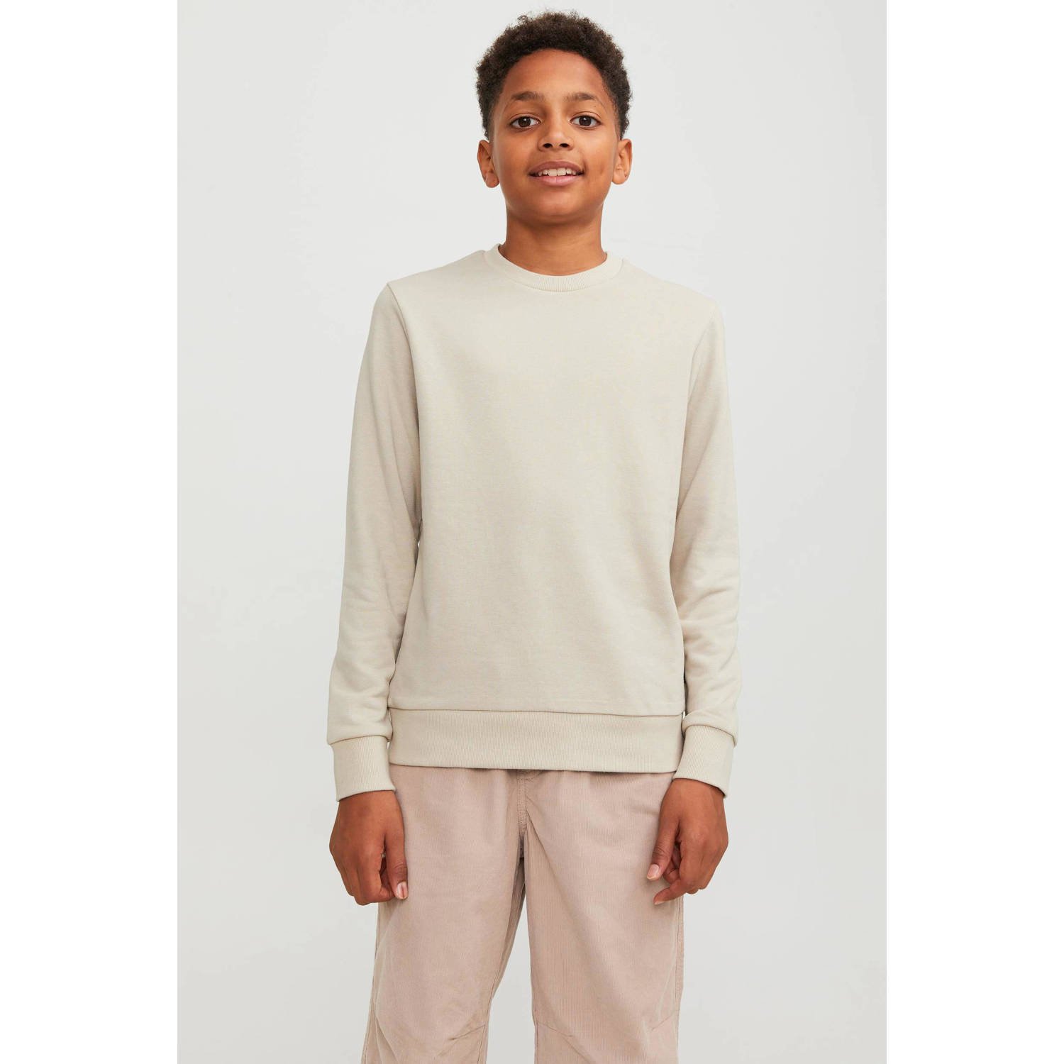 Jack & jones JUNIOR sweater JJEBRADLEY ecru Jongens Polyester Ronde hals 116
