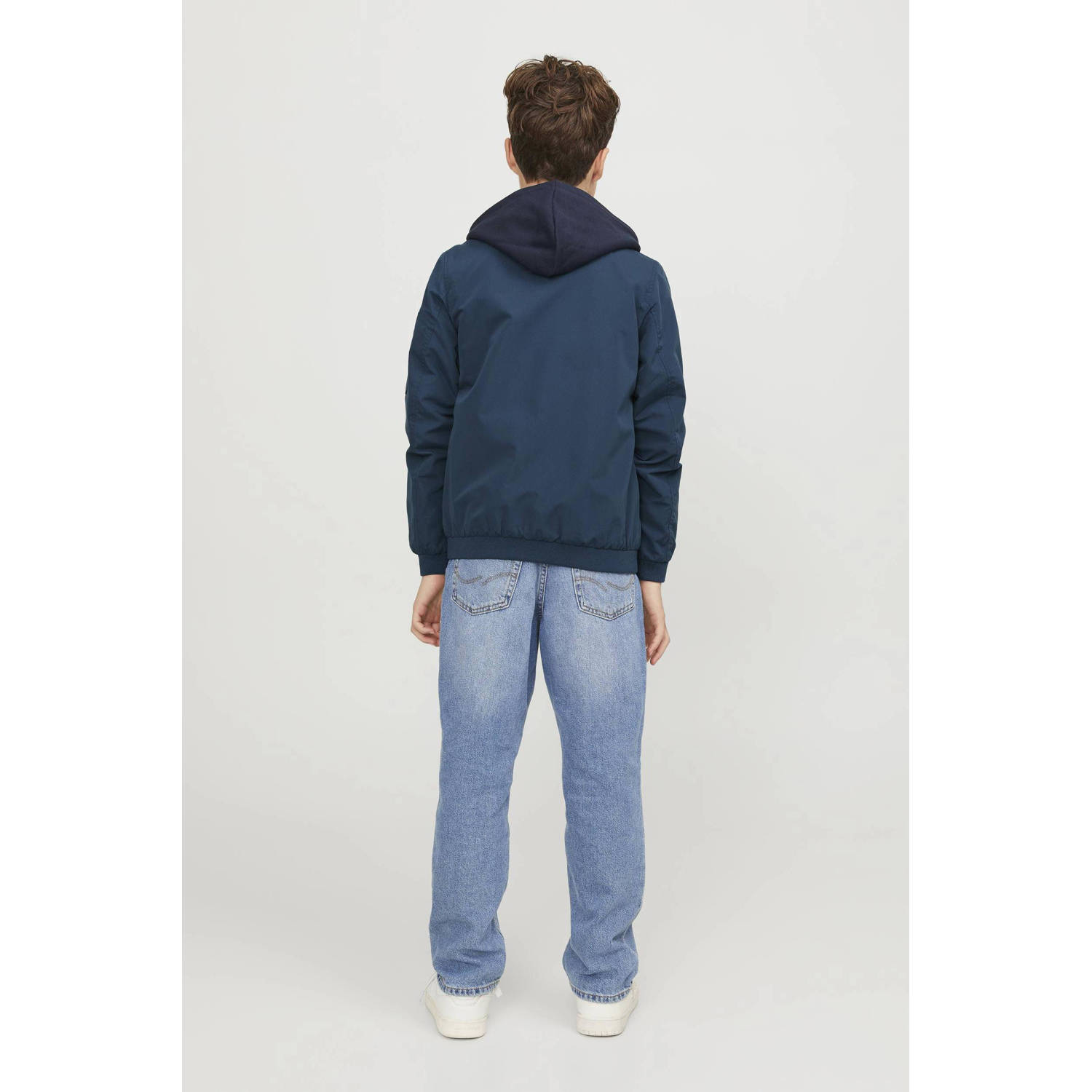 JACK & JONES JUNIOR bomberjack zomer JJERUSH petrol blauw