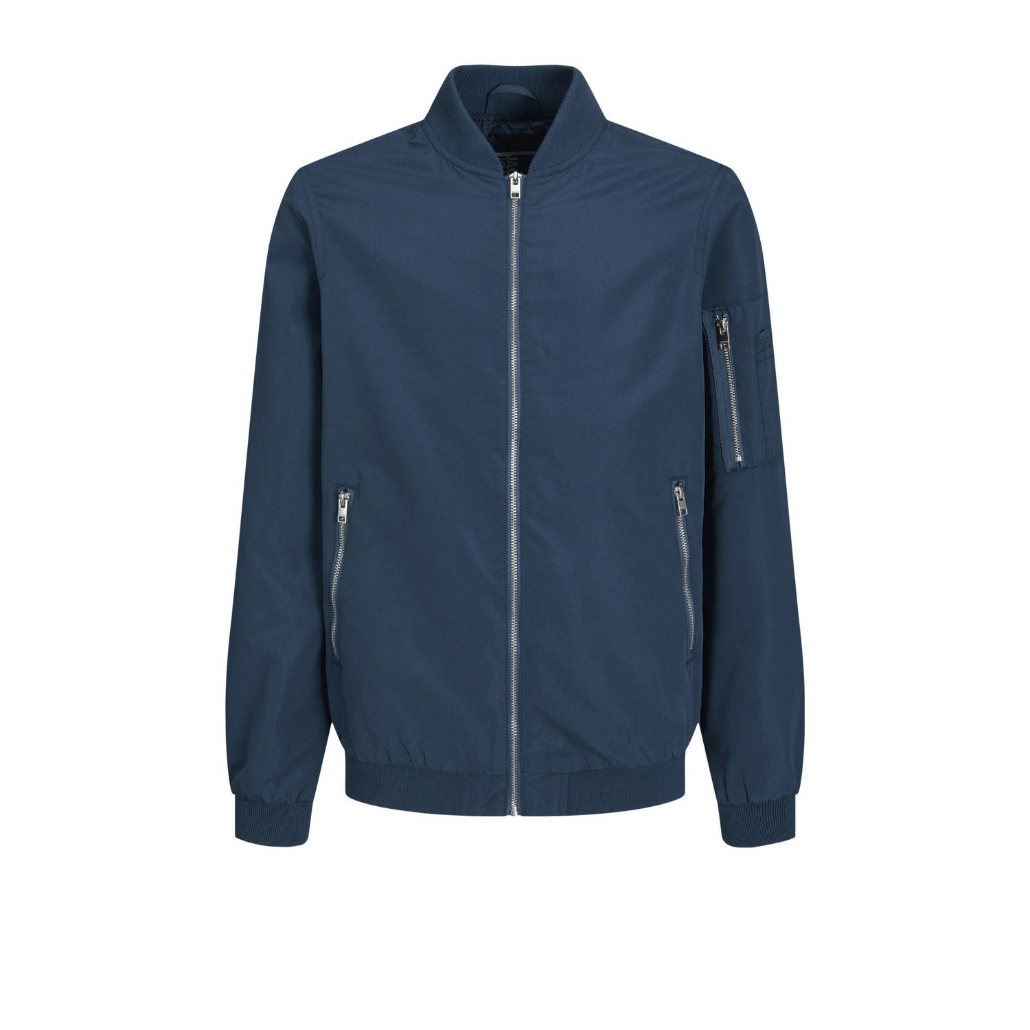 Jack & jones JUNIOR bomberjack zomer JJERUSH petrol blauw Jas Jongens Polyester Opstaande kraag 116