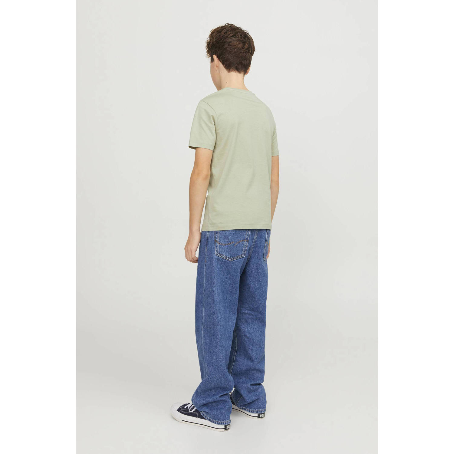 JACK & JONES JUNIOR T-shirt JJELOGO van katoen pistache groen