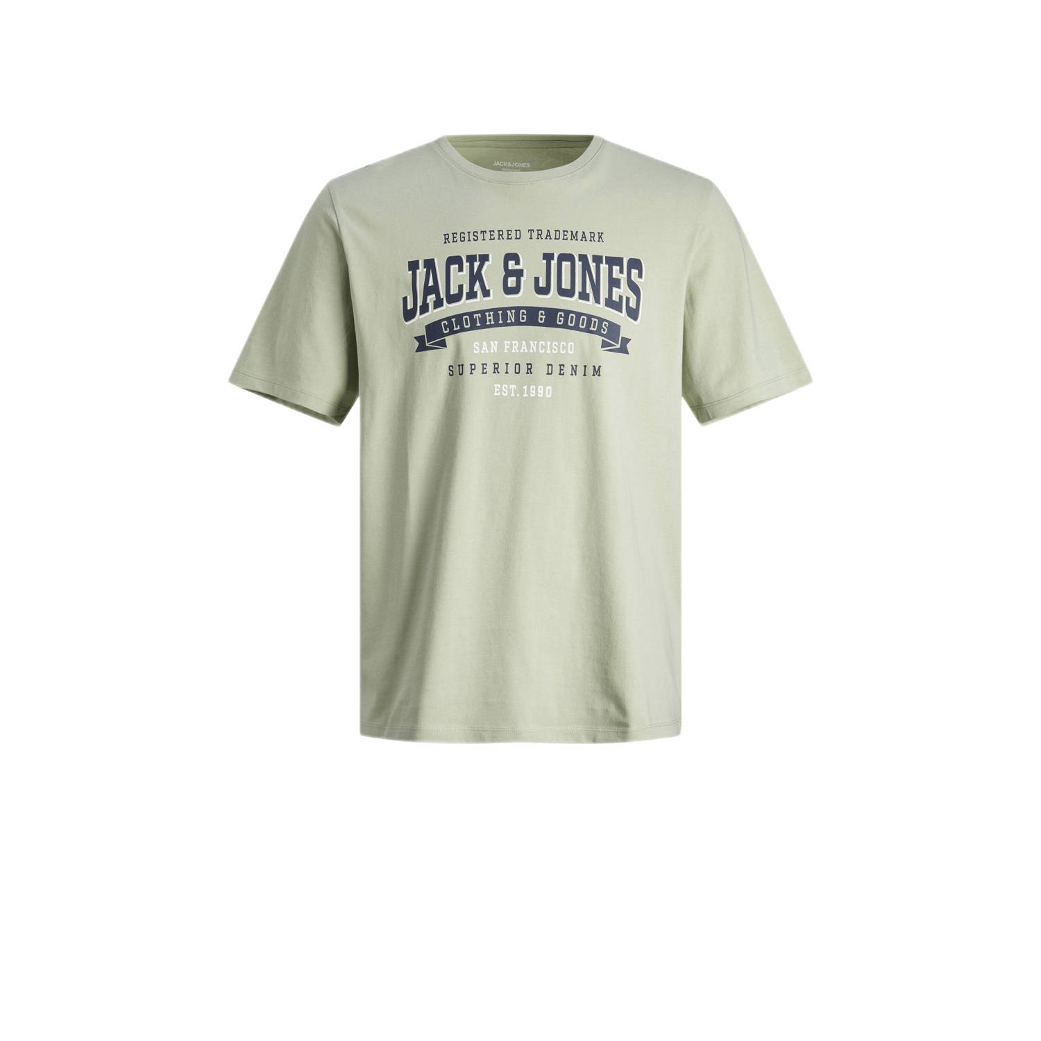 JACK & JONES JUNIOR T-shirt JJELOGO van biologisch katoen pistache groen