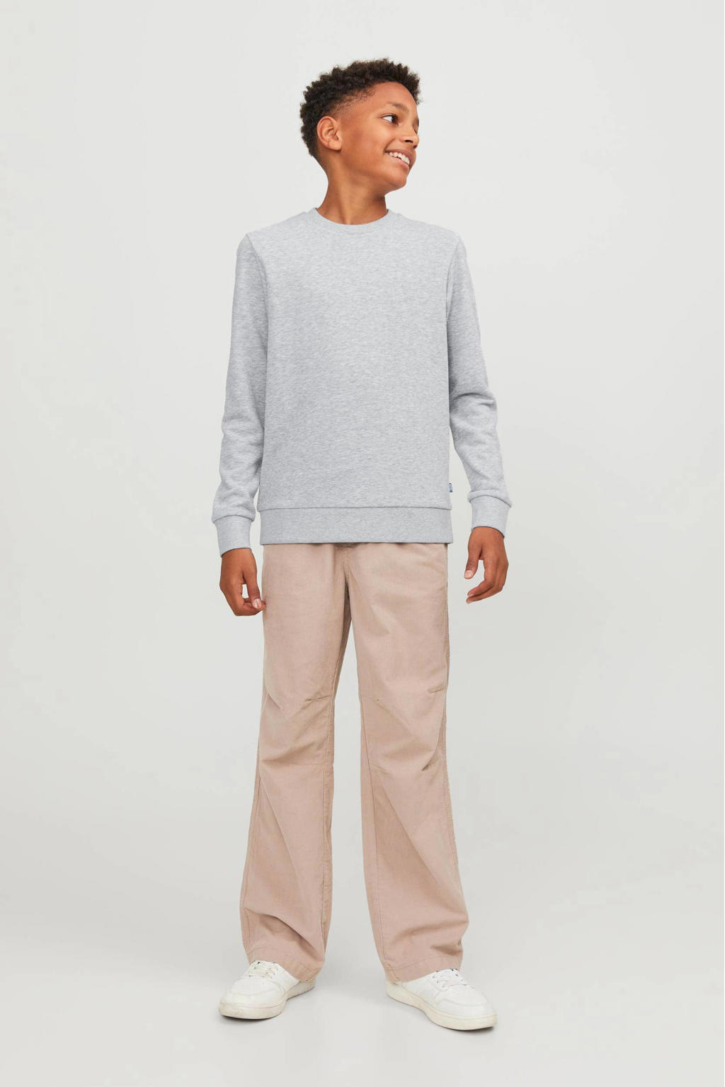 JACK & JONES JUNIOR sweater JJEBRADLEY grijs melange