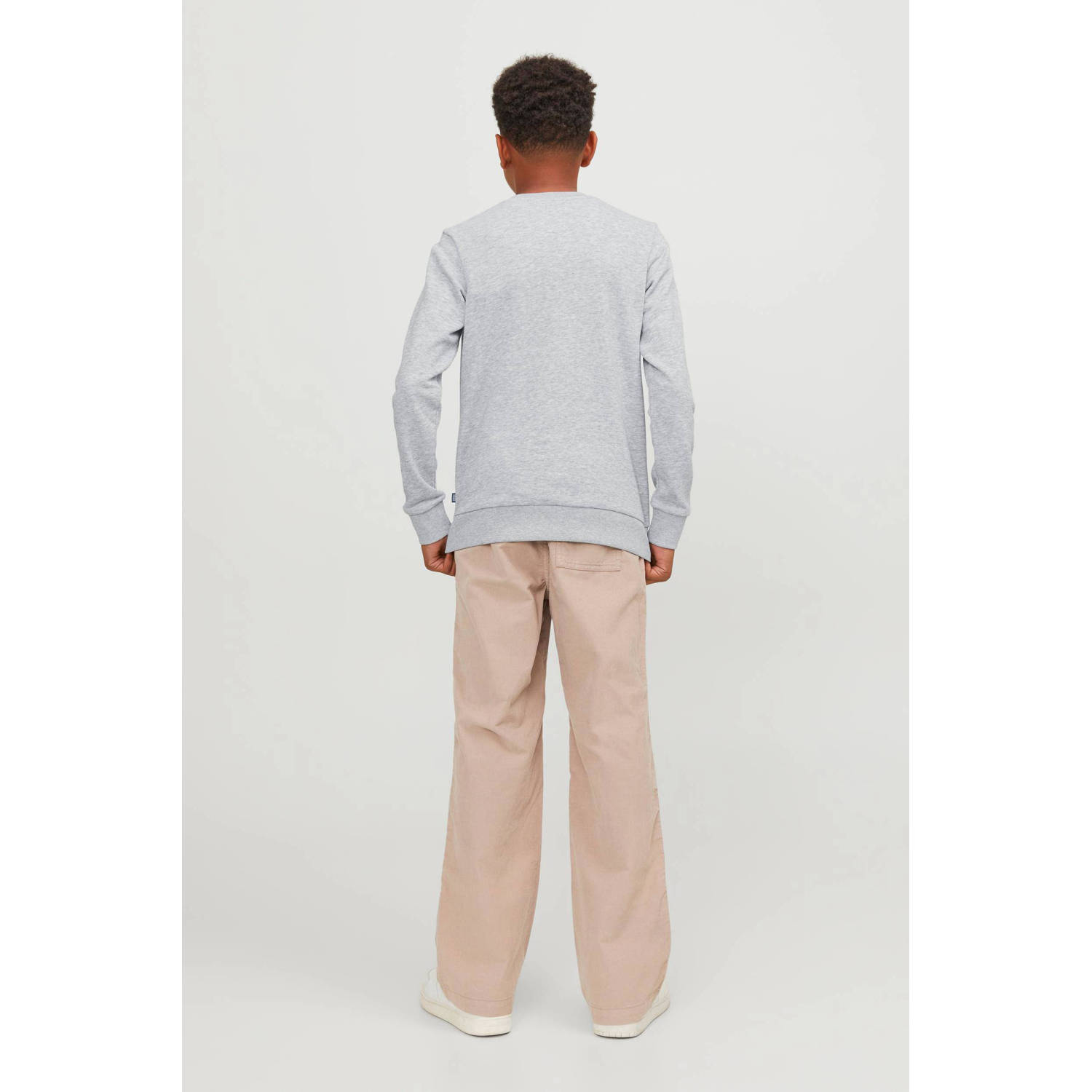 JACK & JONES JUNIOR sweater JJEBRADLEY grijs melange