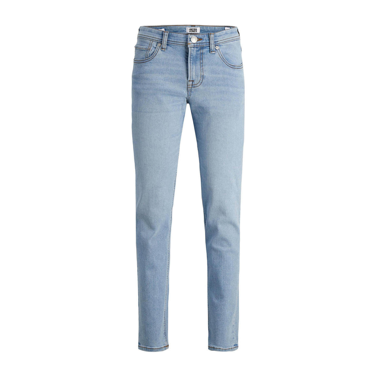 Jack & jones JUNIOR slim fit jeans JJIGLENN JJORIGINAL SQ 730 SN JNR light blue denim Blauw Jongens Stretchdenim 128