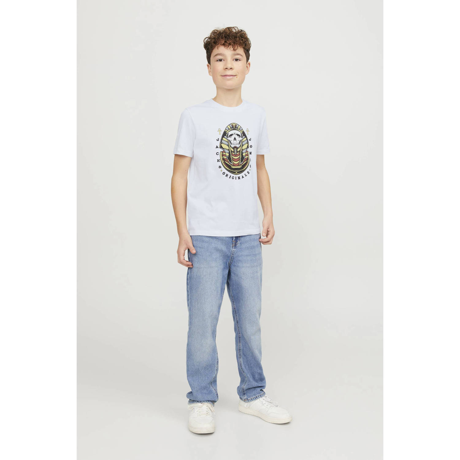 JACK & JONES JUNIOR T-shirt JORHEAVENS met printopdruk wit