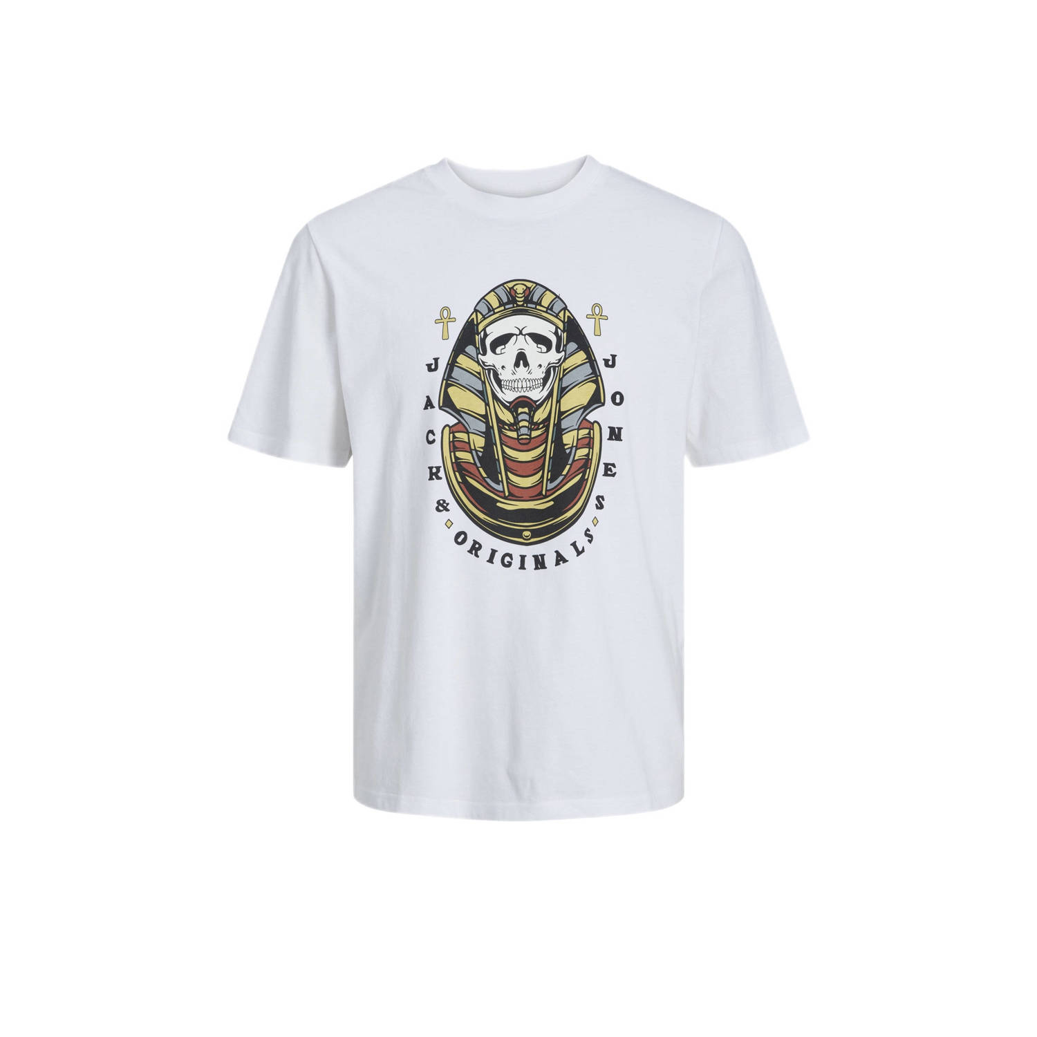 Jack & jones JUNIOR T-shirt JORHEAVENS met printopdruk wit Jongens Katoen Ronde hals 140