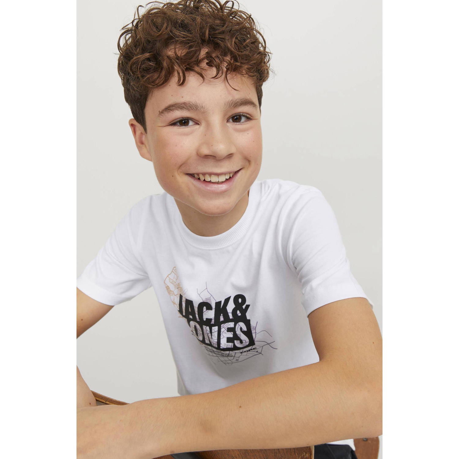 JACK & JONES JUNIOR T-shirt JCOMAP met printopdruk wit