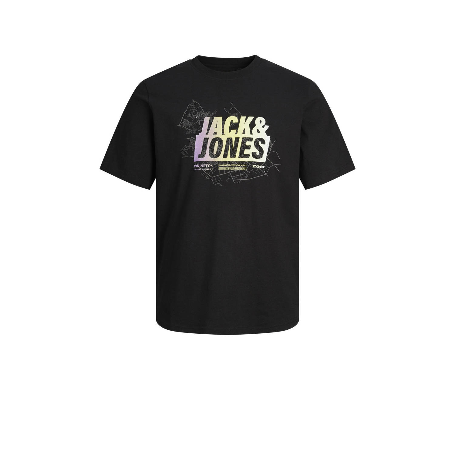 JACK & JONES JUNIOR T-shirt JCOMAP met printopdruk zwart