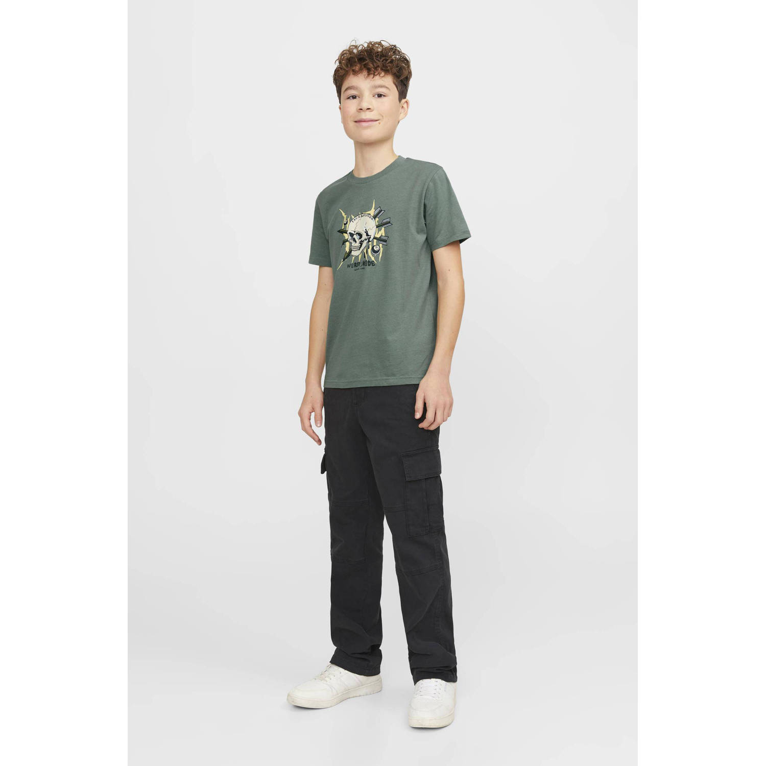 JACK & JONES JUNIOR T-shirt JORHEAVENS met printopdruk groen