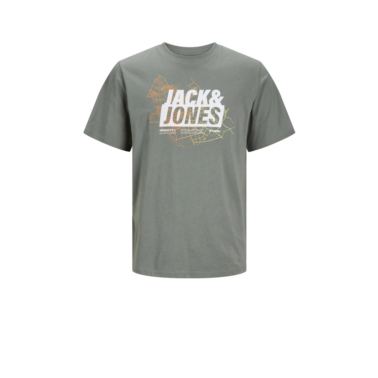Jack & jones JUNIOR T-shirt JCOMAP met printopdruk lichtgroen Jongens Katoen Ronde hals 140