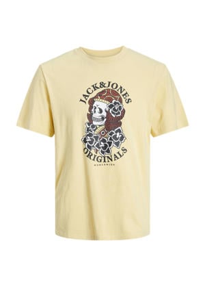 T-shirt JORHEAVENS met printopdruk geel