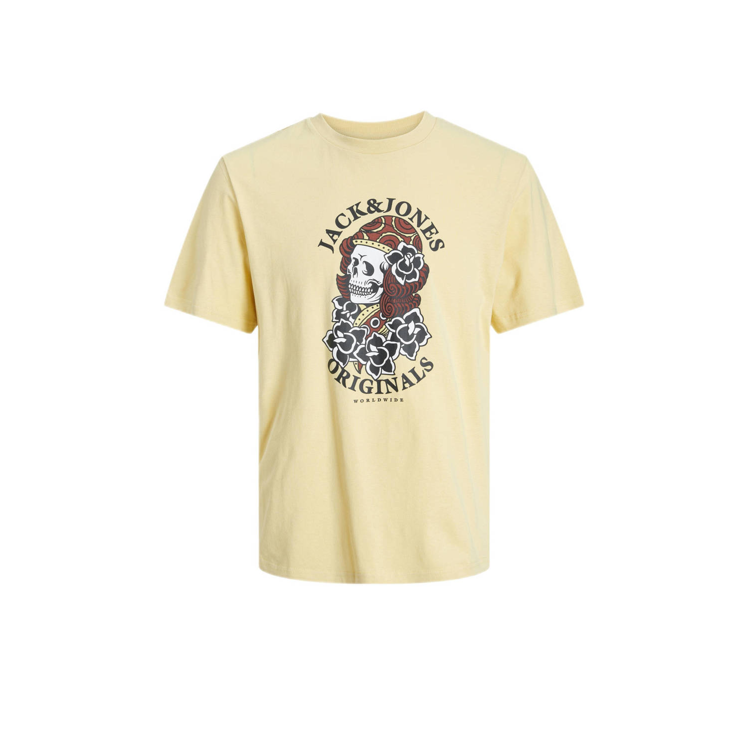 JACK & JONES JUNIOR T-shirt JORHEAVENS met printopdruk geel