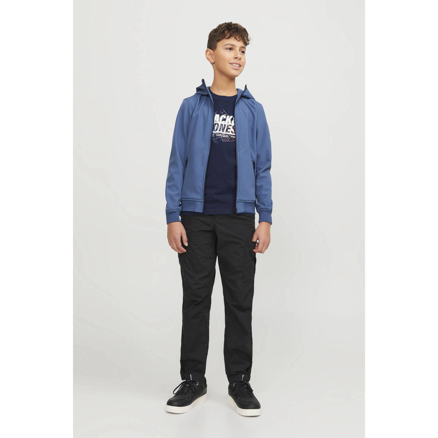 JACK & JONES JUNIOR T-shirt JCOMAP met printopdruk donkerblauw