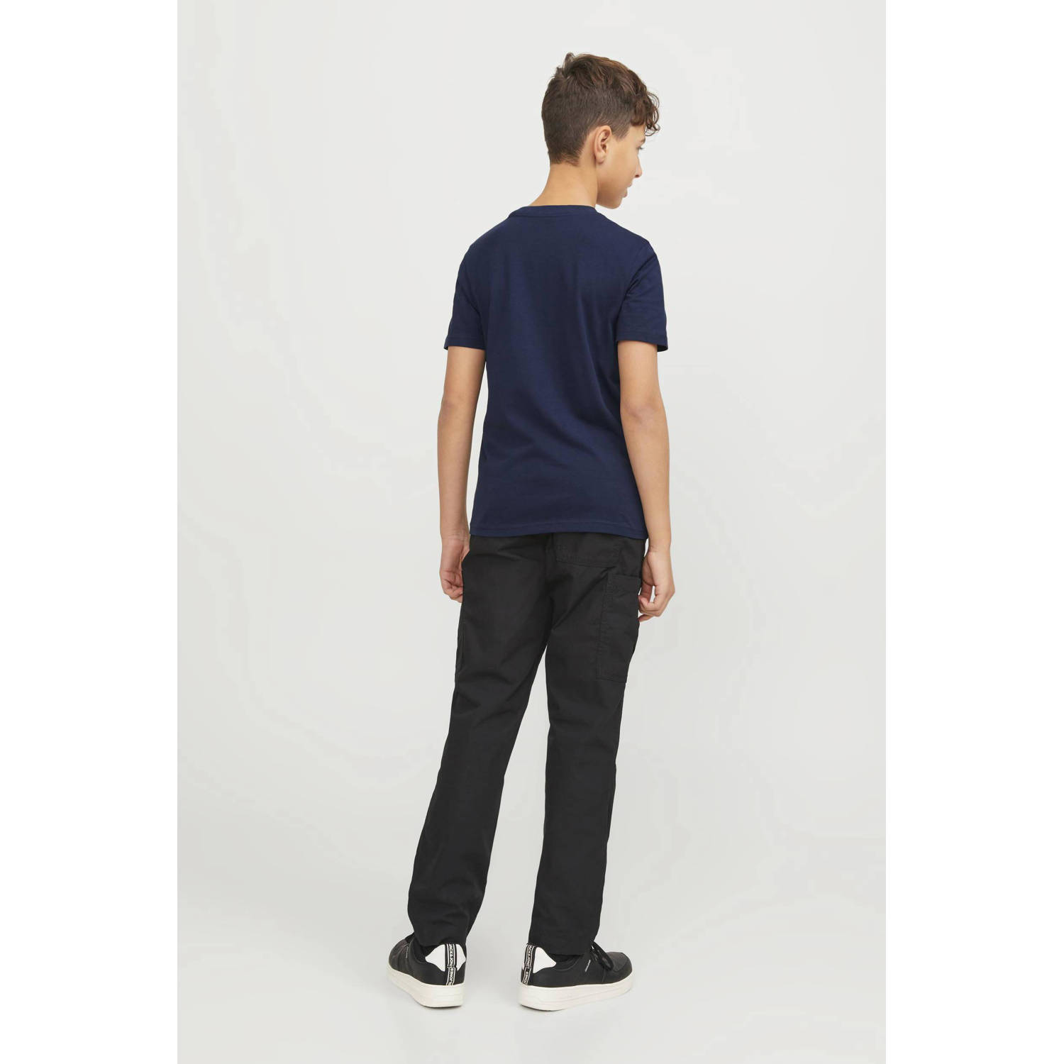 JACK & JONES JUNIOR T-shirt JCOMAP met printopdruk donkerblauw