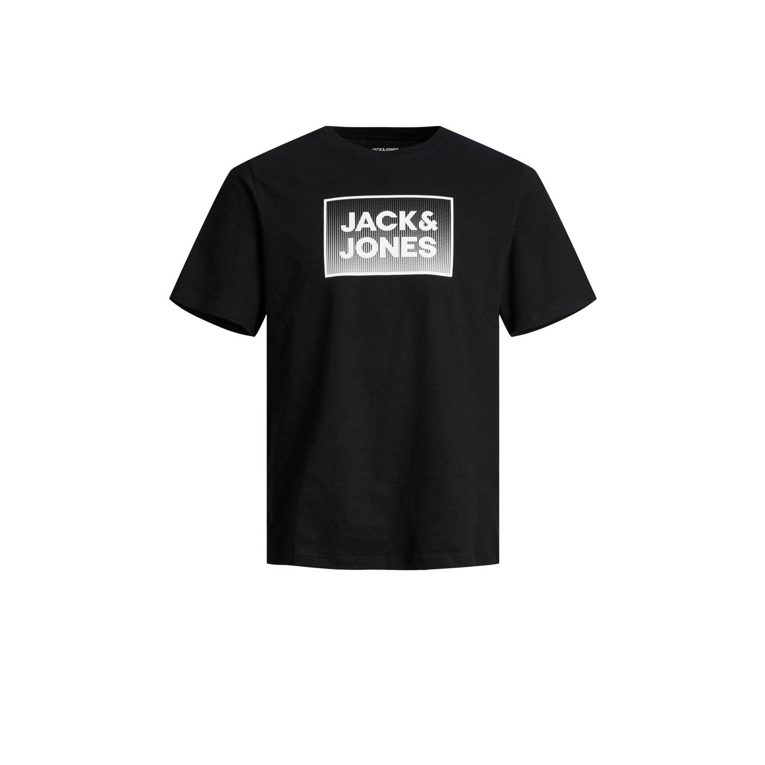 Jack & jones JUNIOR T-shirt JJSTEEL met printopdruk zwart Jongens Katoen Ronde hals 128