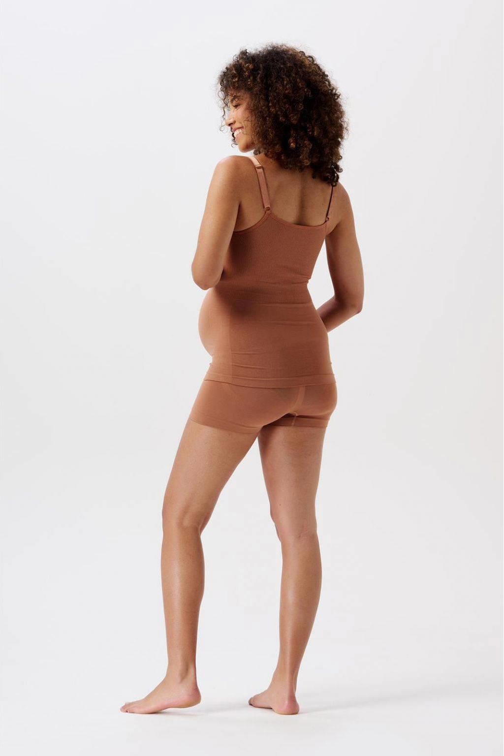Noppies seamless zwangerschapsshort Laila bruin