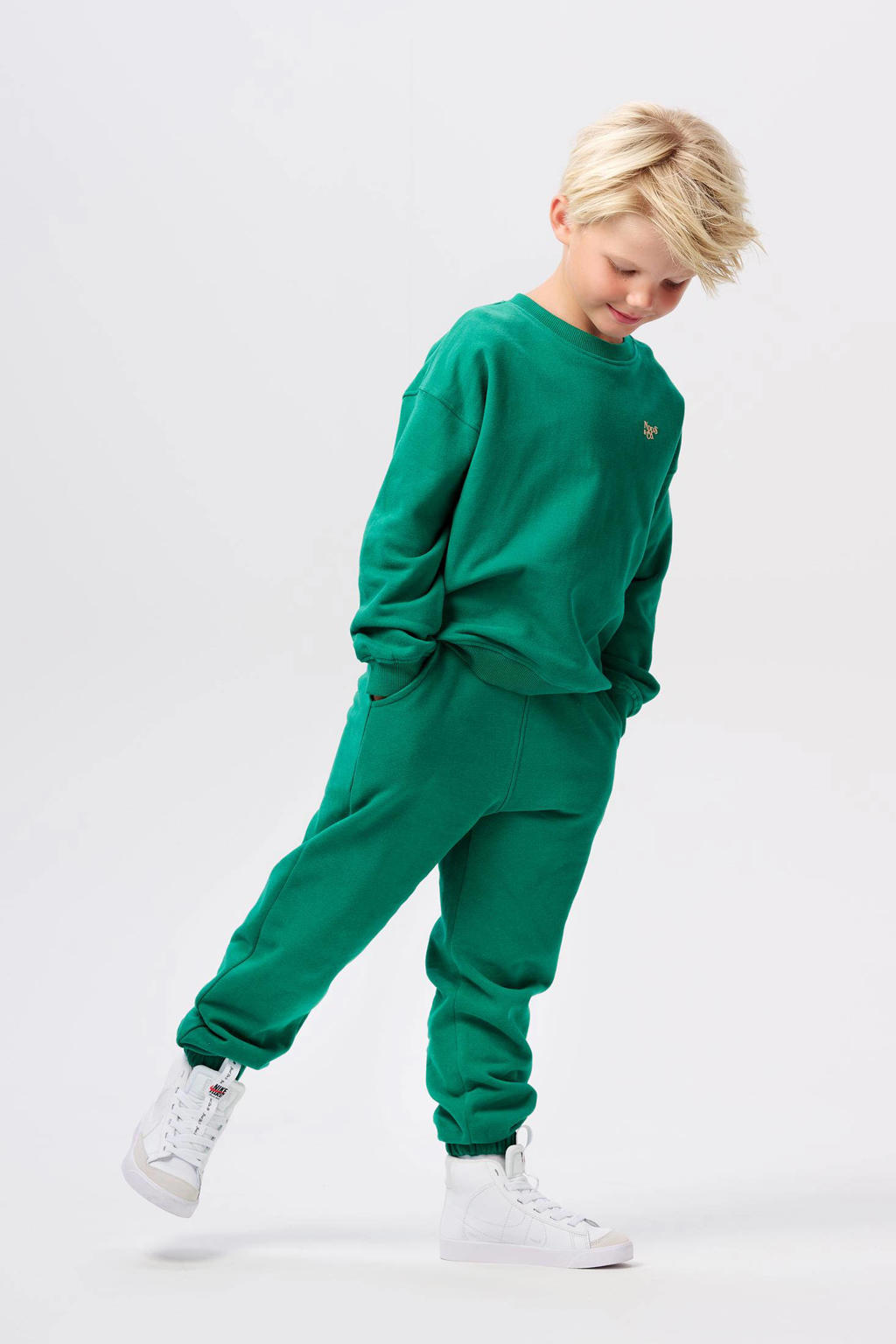 Noppies kids regular fit broek Nandyal van katoen felgroen