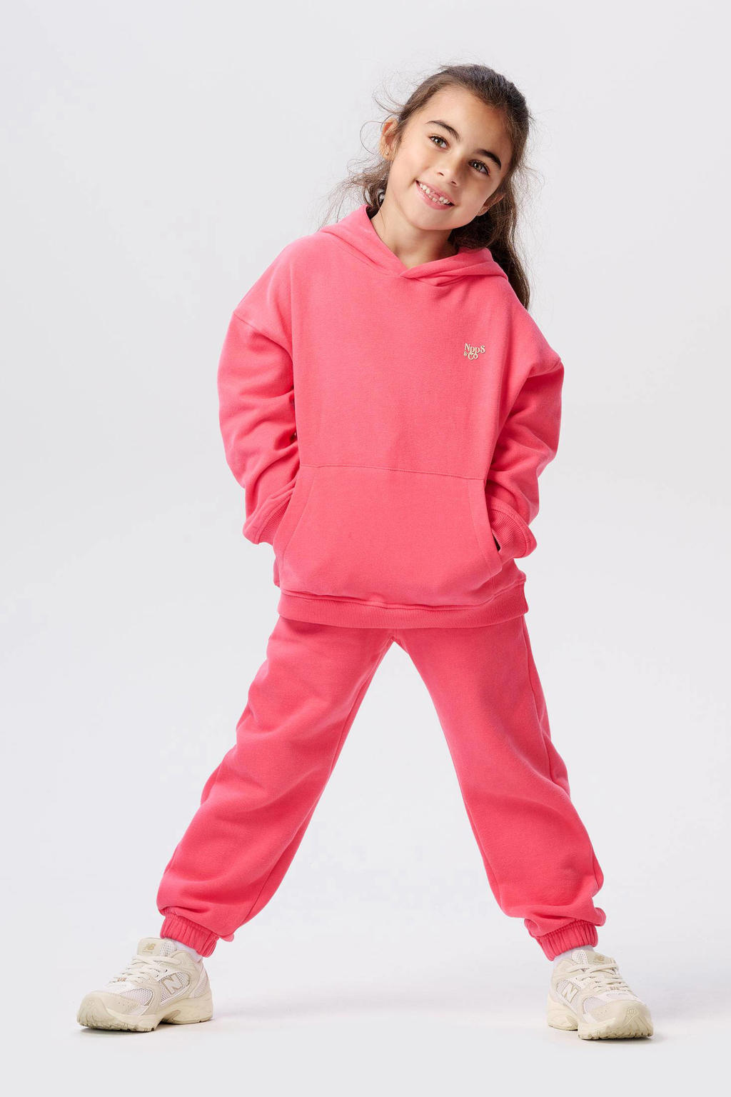 Noppies kids joggingbroek Nandyal van katoen koraalrood