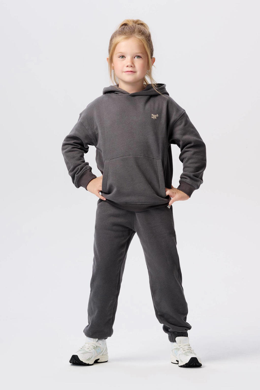Noppies kids regular fit broek Nandyal van katoen grijs