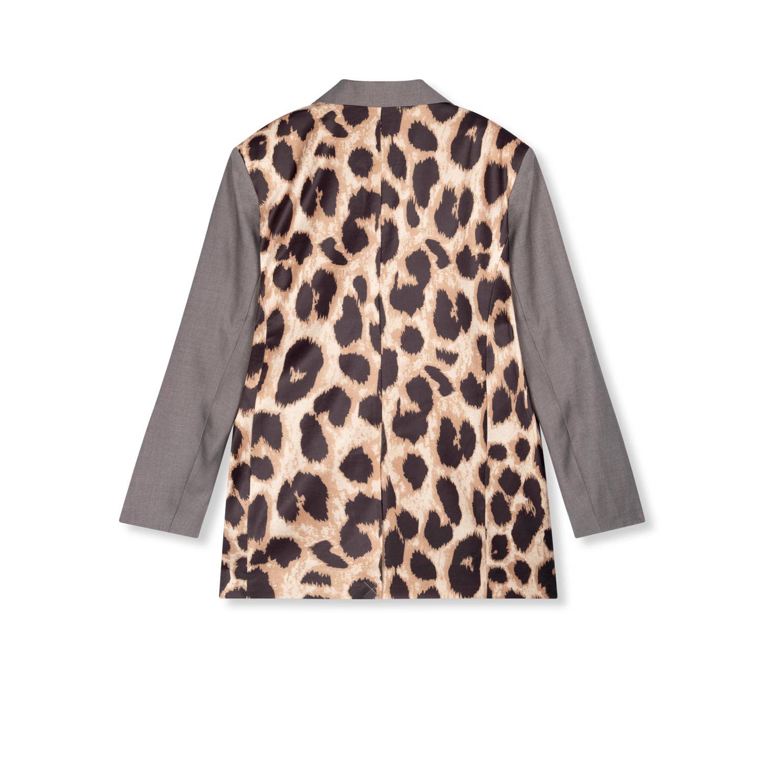Refined Department oversized blazer met panterprint grijs